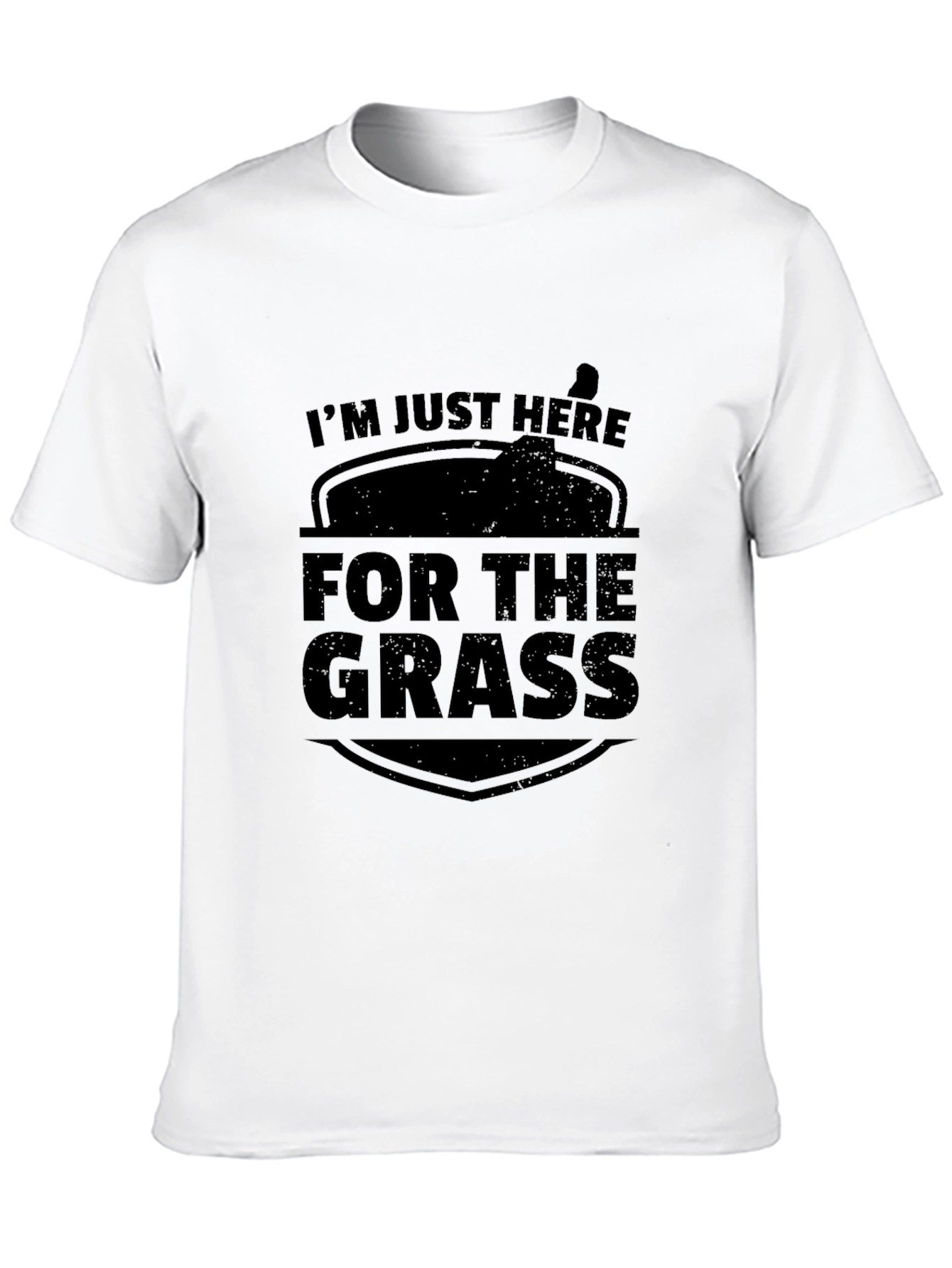 Black I'm Just Here For The Grass Funny Tee view 10