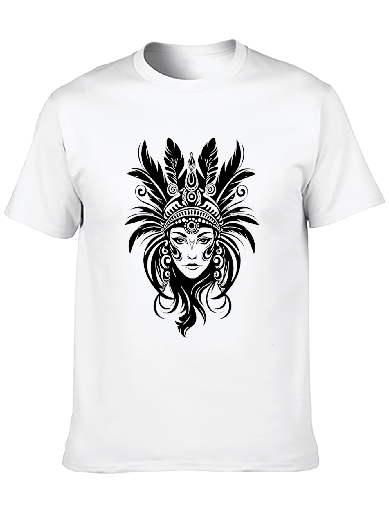 Black Black T-Shirt with Native American Headdress Graphic view 10