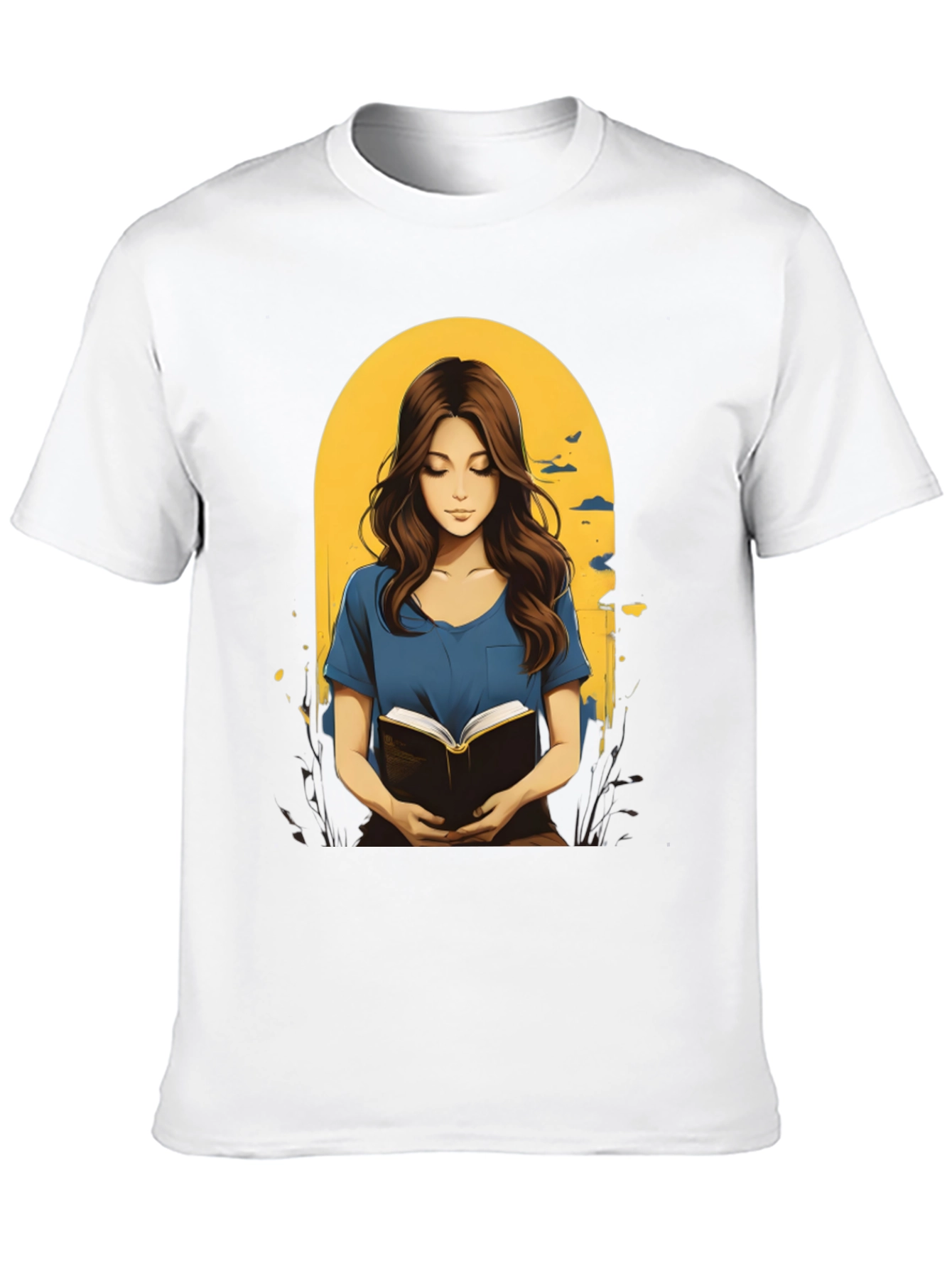 Black Woman Reading Book Graphic Tee - Stylish Casual Top view 10