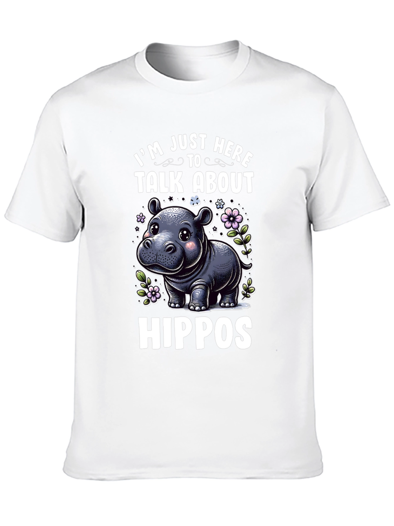 Black Hippo Lover T-Shirt - I'm Just Here To Talk About Hippos view 10