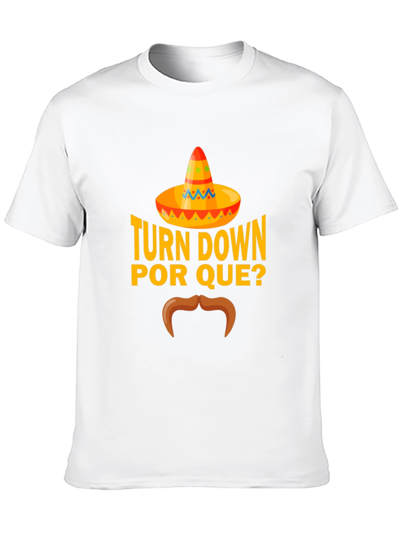 Black Turn Down Por Que? Funny Graphic T-Shirt view 10