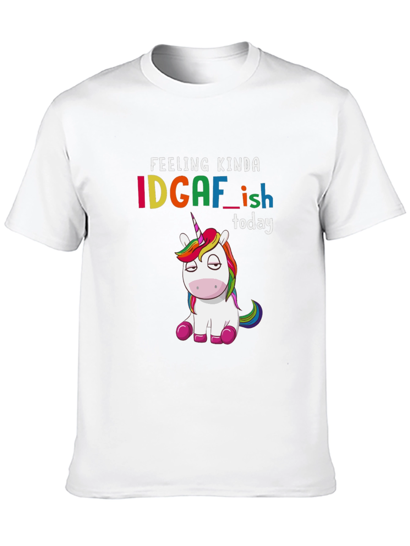 Black IDGAF-ish Unicorn Graphic Tee - Feeling Kinda Today T-Shirt view 10