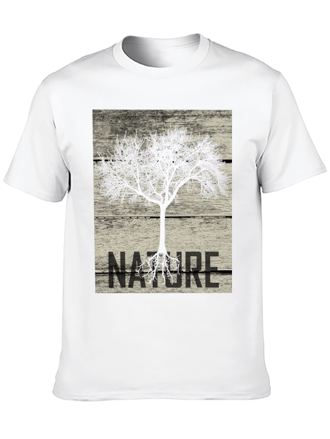 Black Nature Tree Graphic Tee - Black Cotton T-Shirt view 10
