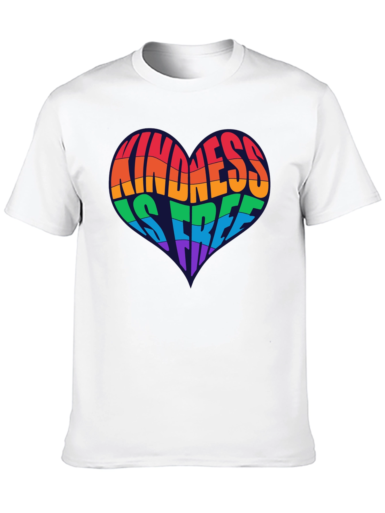 Black Kindness Is Free Heart Rainbow Pride Graphic T-Shirt view 10