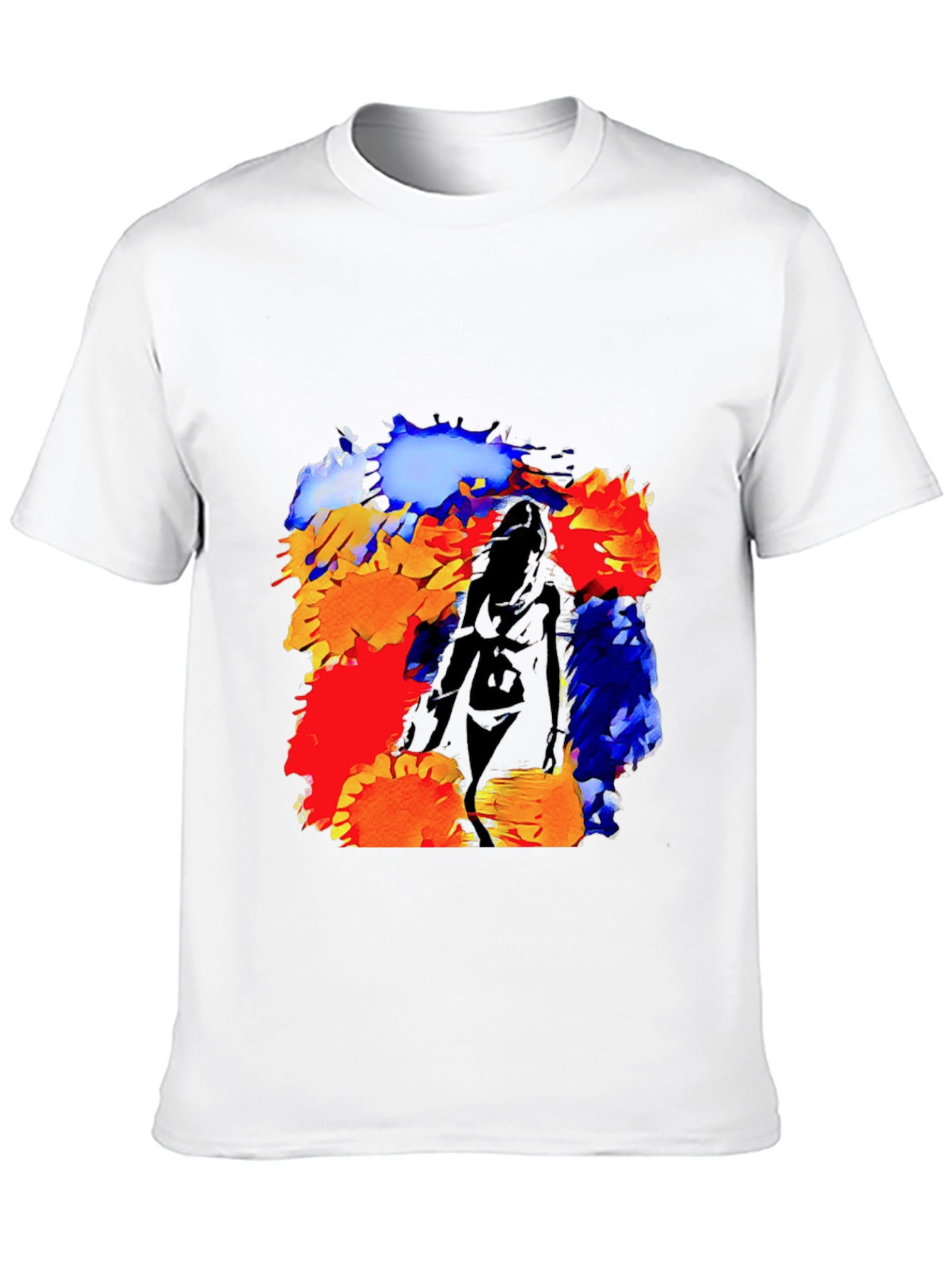 Black Abstract Flower Art T-Shirt view 10