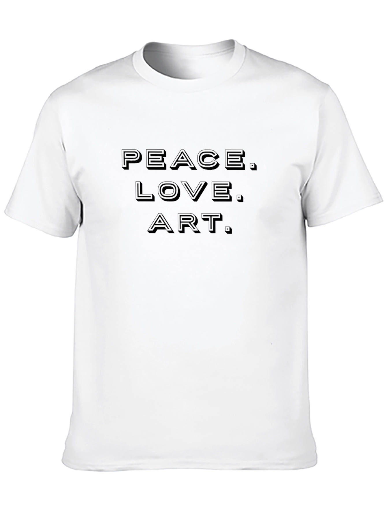 Black Peace Love Art Graphic Tee - Black Cotton T-Shirt view 10