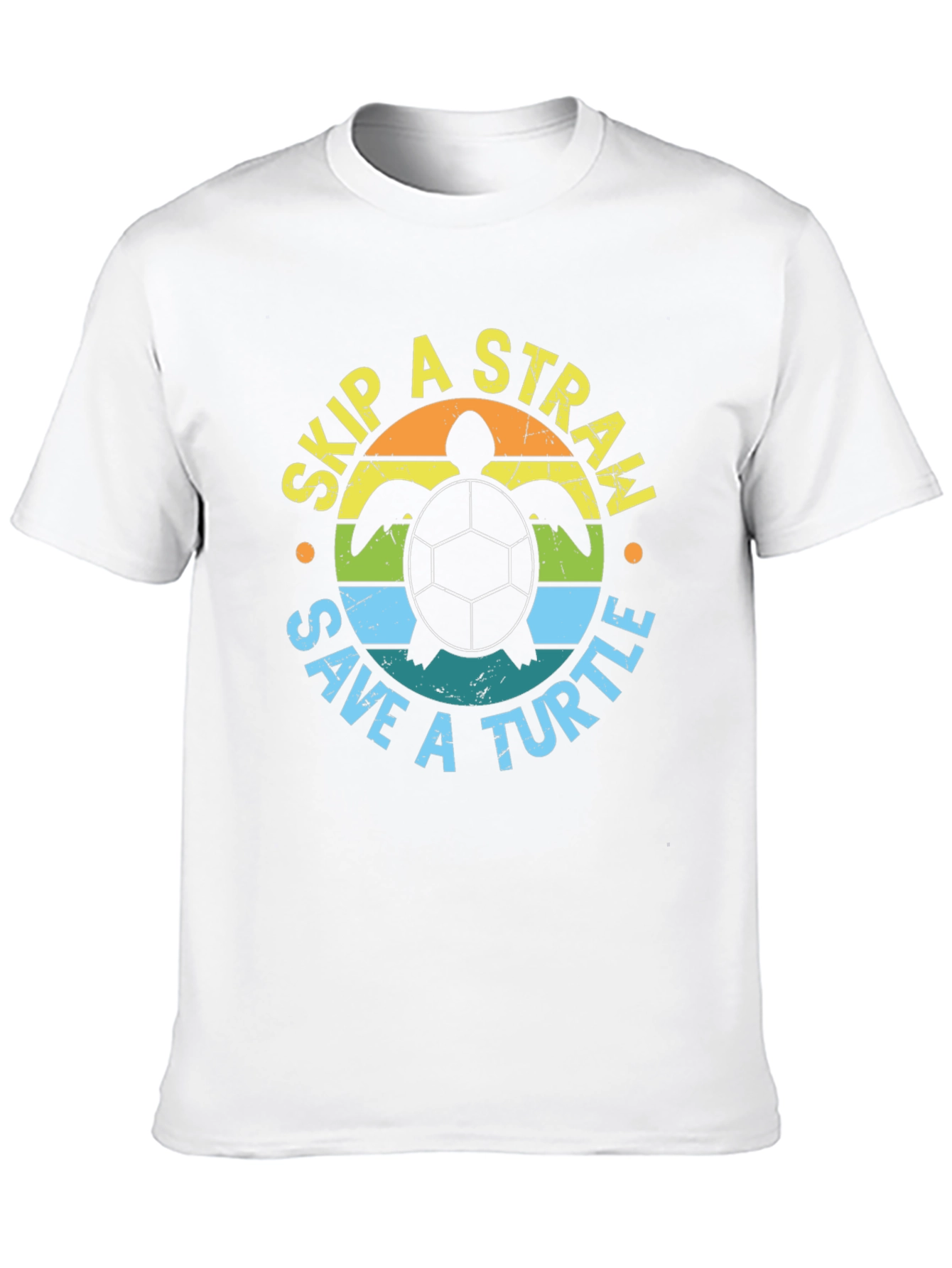 Black Skip a Straw Save a Turtle Graphic Tee view 10