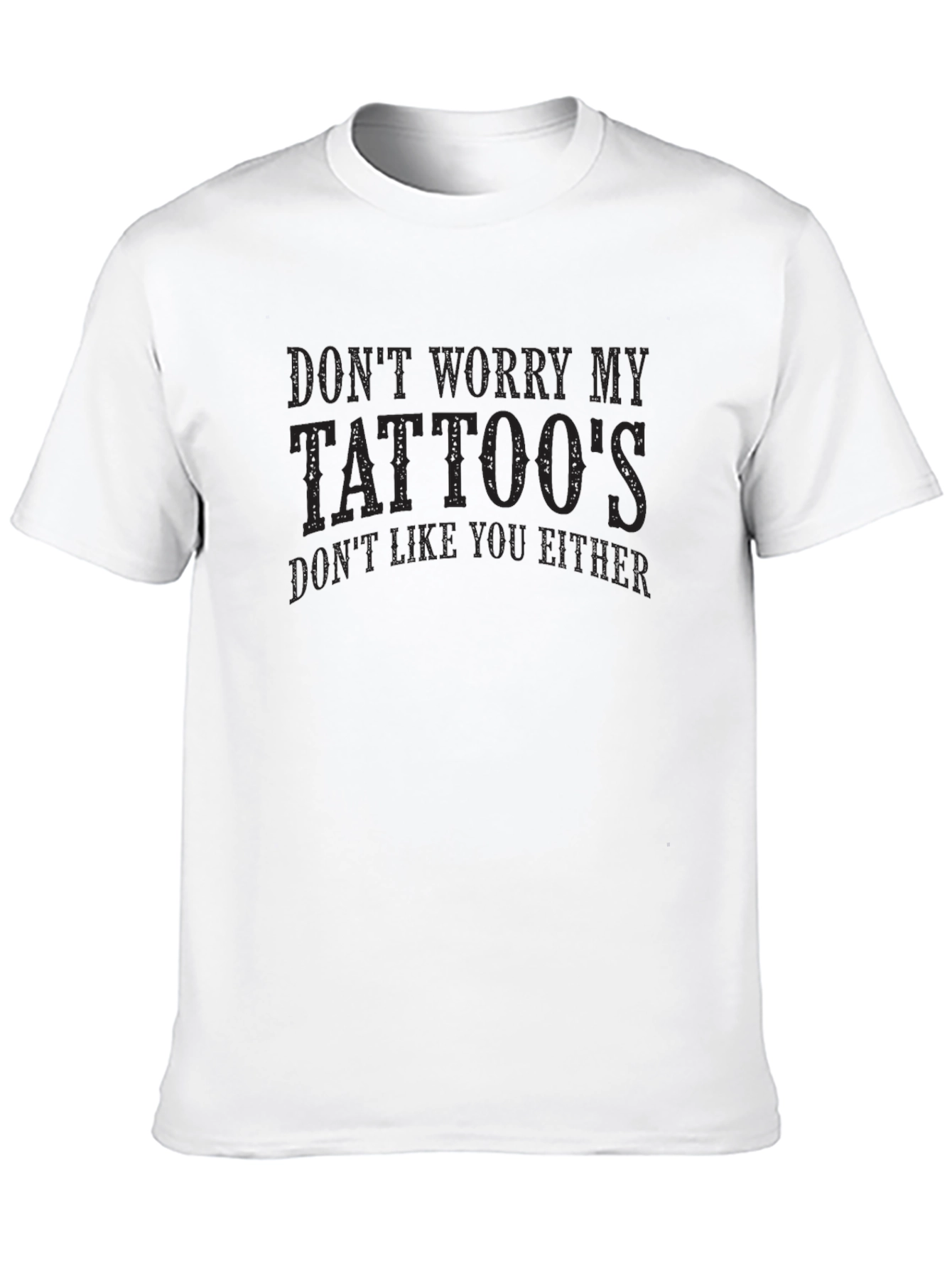 Don't Worry My Tattoos Men's Black Graphic Tee - 10