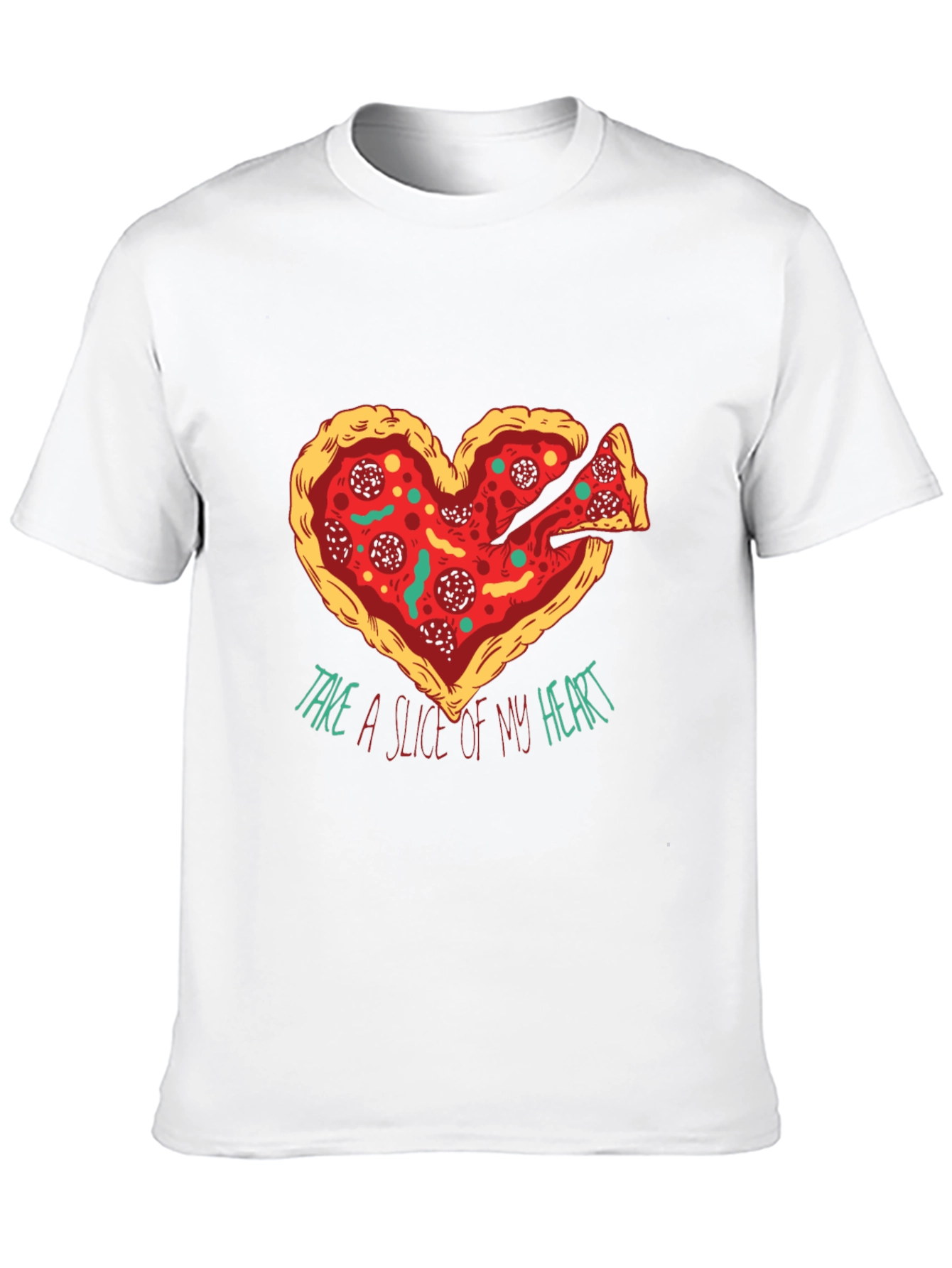 Black Pizza Heart Graphic T-Shirt: Take a Slice view 10