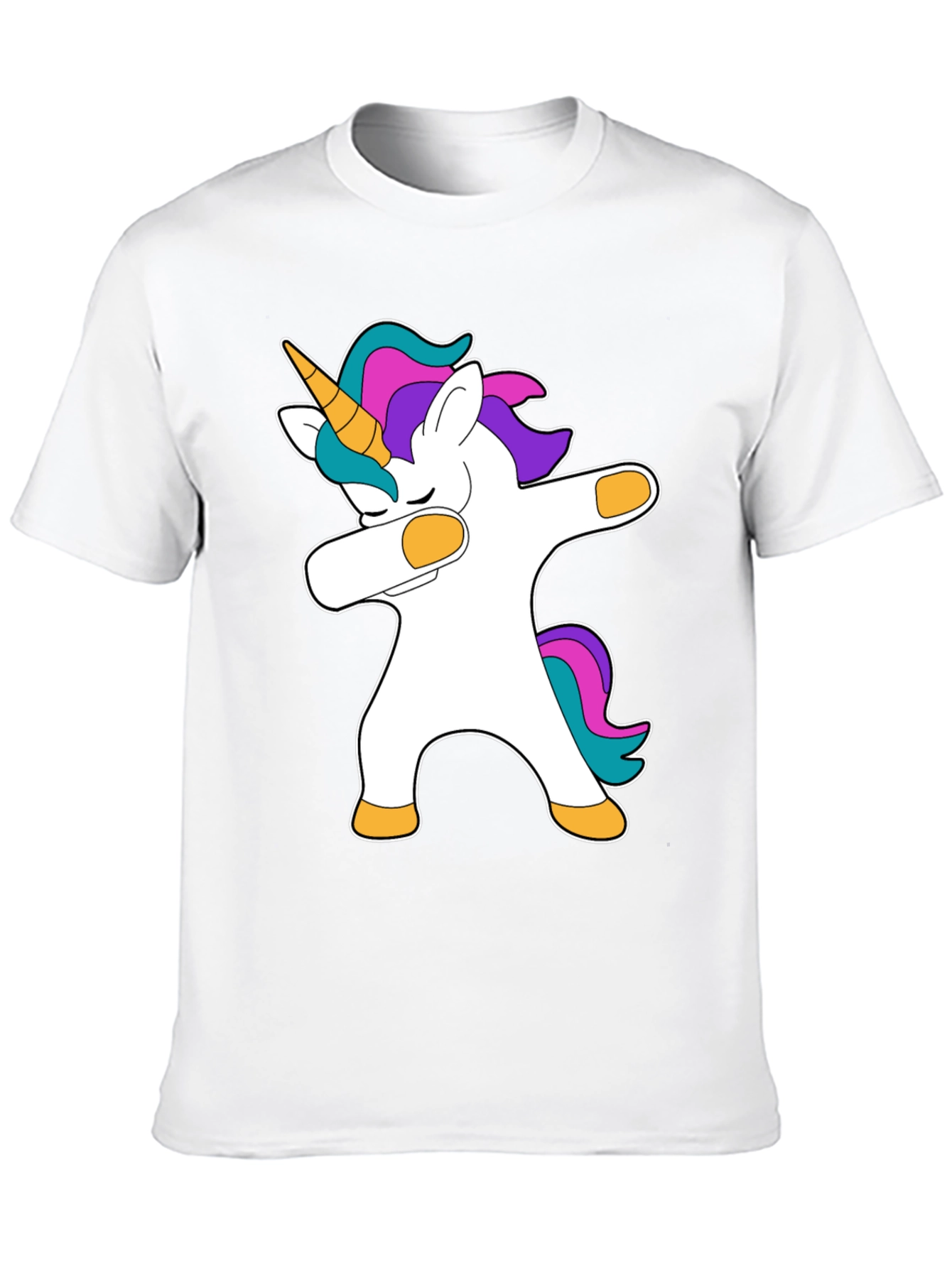 Black Dabbing Unicorn Black T-Shirt view 10