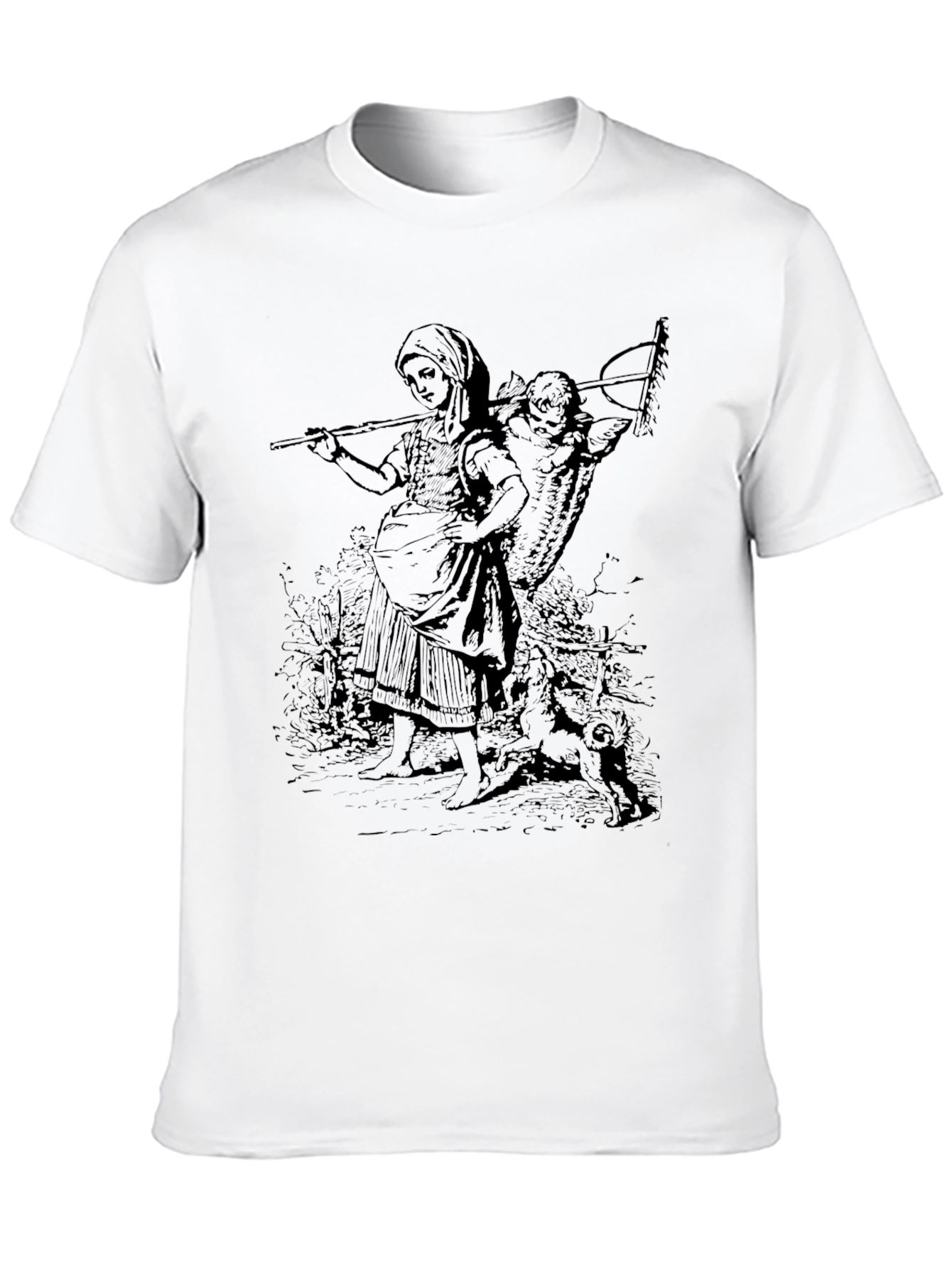 Black Vintage Farmer Graphic Tee - Classic Black Cotton view 10