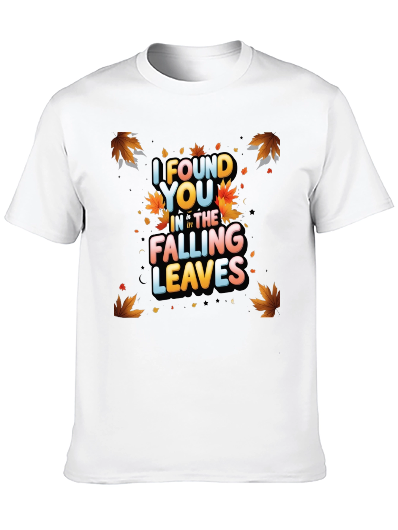 Black Falling Leaves Graphic Tee - Autumn Romance T-Shirt view 10
