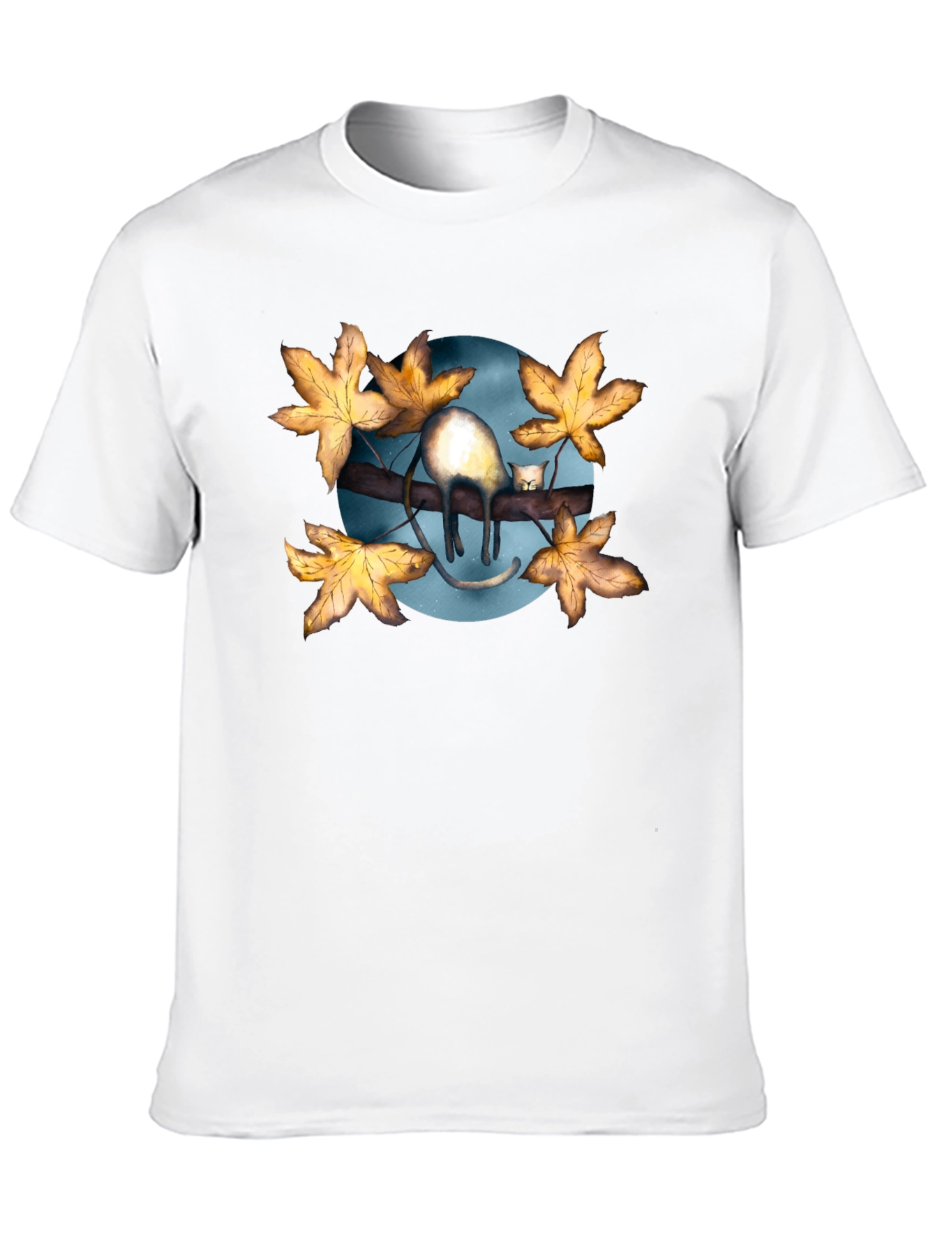 Black Cat on Branch T-Shirt - Unique Graphic Tee view 10