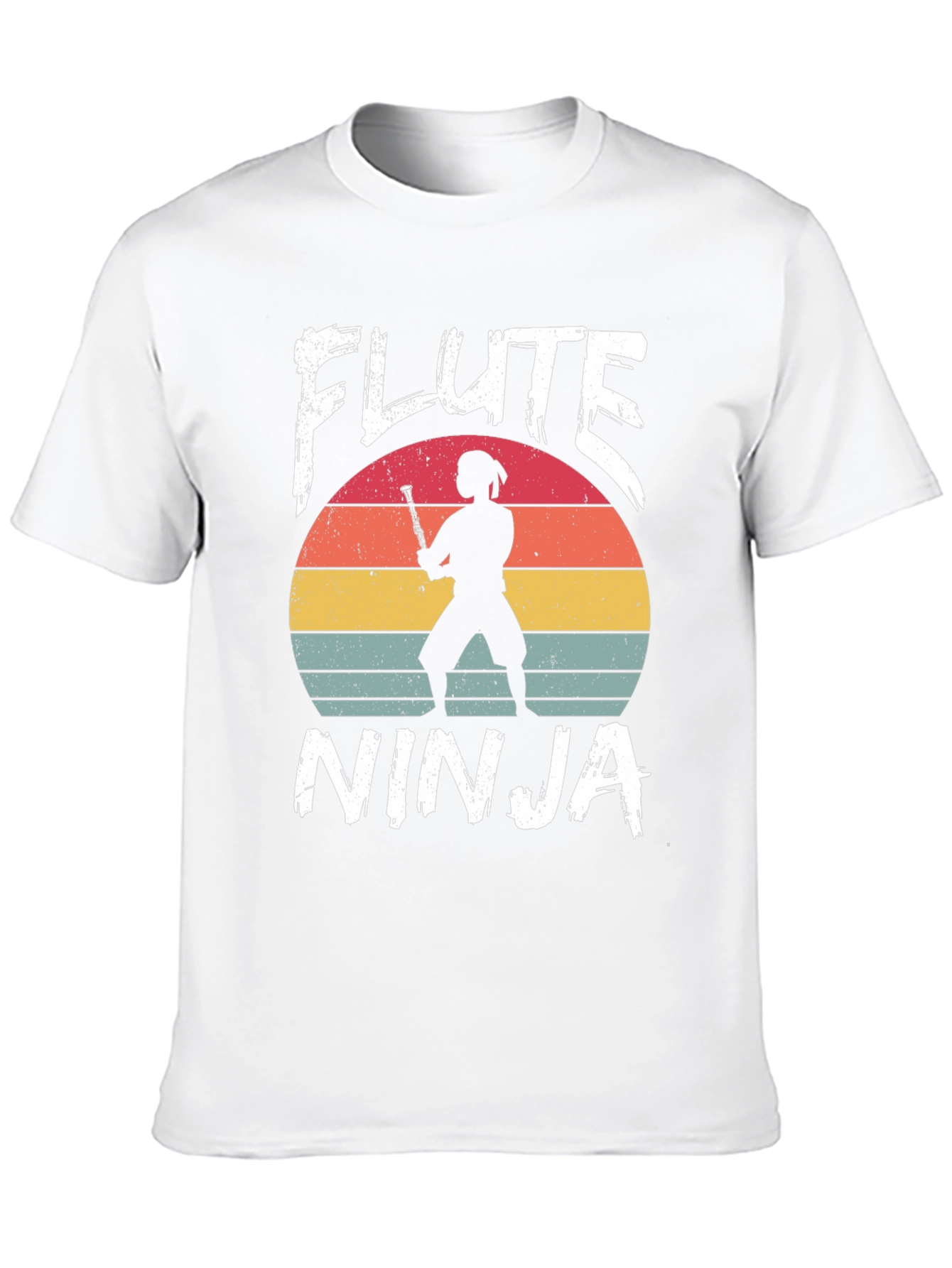 Black Flute Ninja Graphic T-Shirt - Retro Music Tee view 10