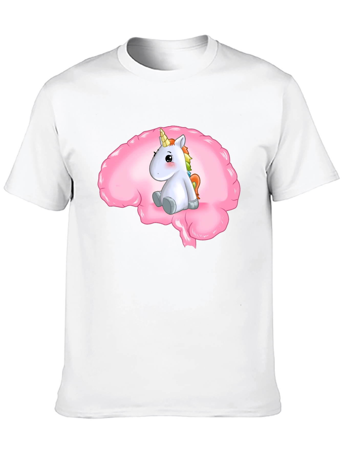 Black Unicorn Brain Tee - Funny Graphic T-Shirt view 10