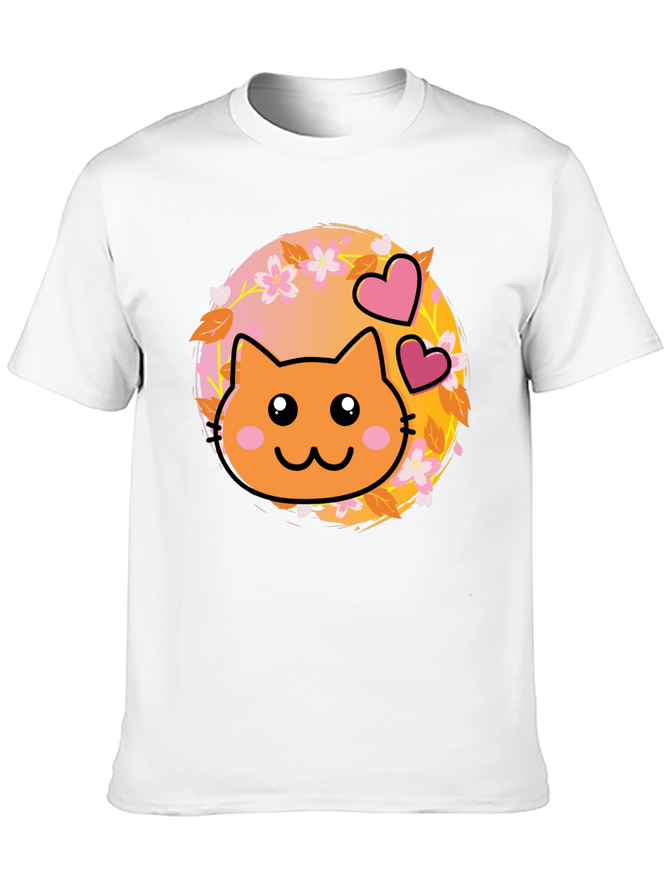 Black Cute Kawaii Cat T-Shirt - Sweet Kitten Design view 10