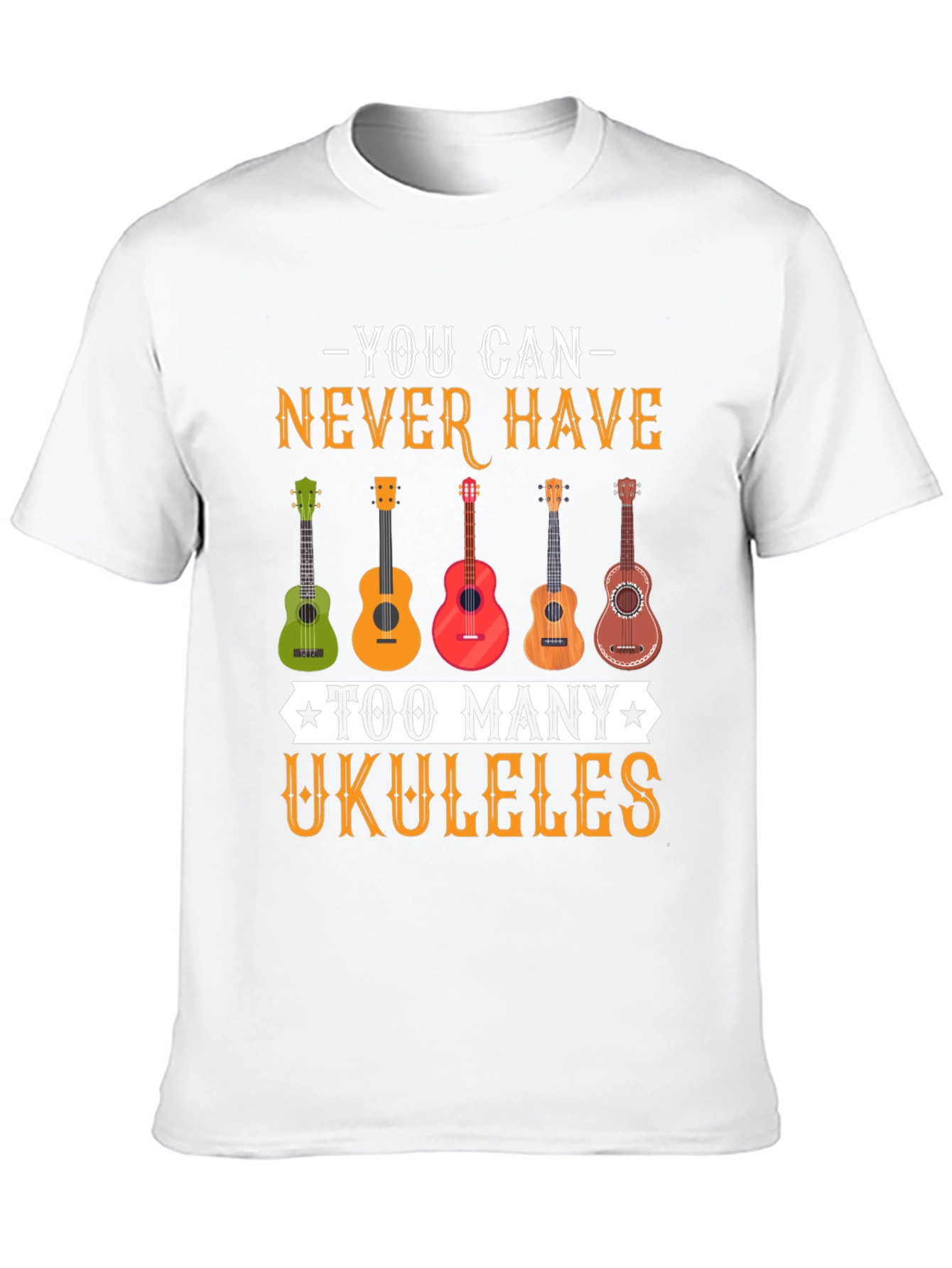 Black Ukulele Lover Tee - Never Have Too Many Ukuleles! view 10