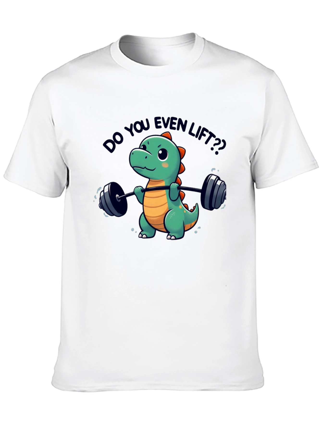 Black Funny Dinosaur Lifting Weights T-Shirt view 10