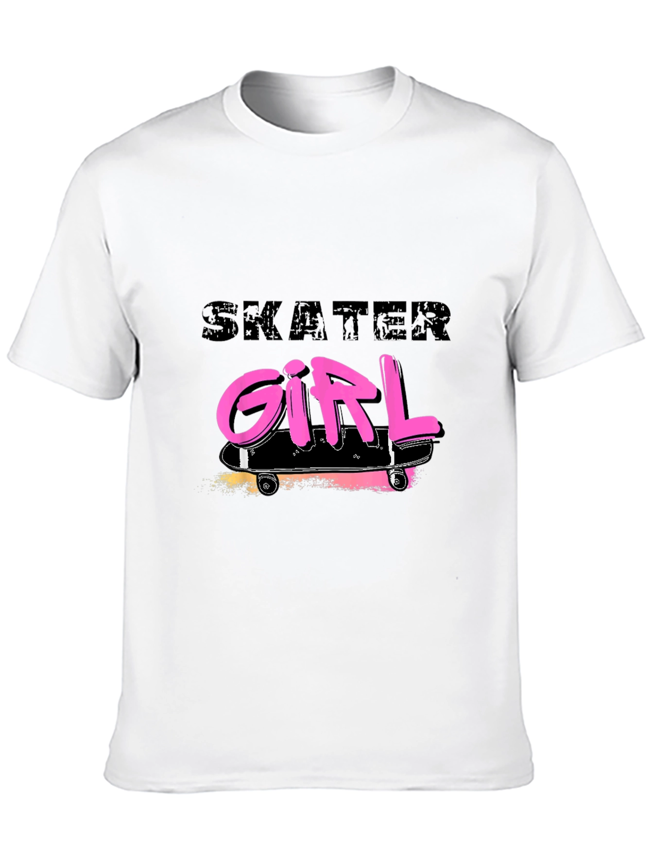 Black Skater Girl Graphic Tee - Black Cotton Blend Shirt view 10