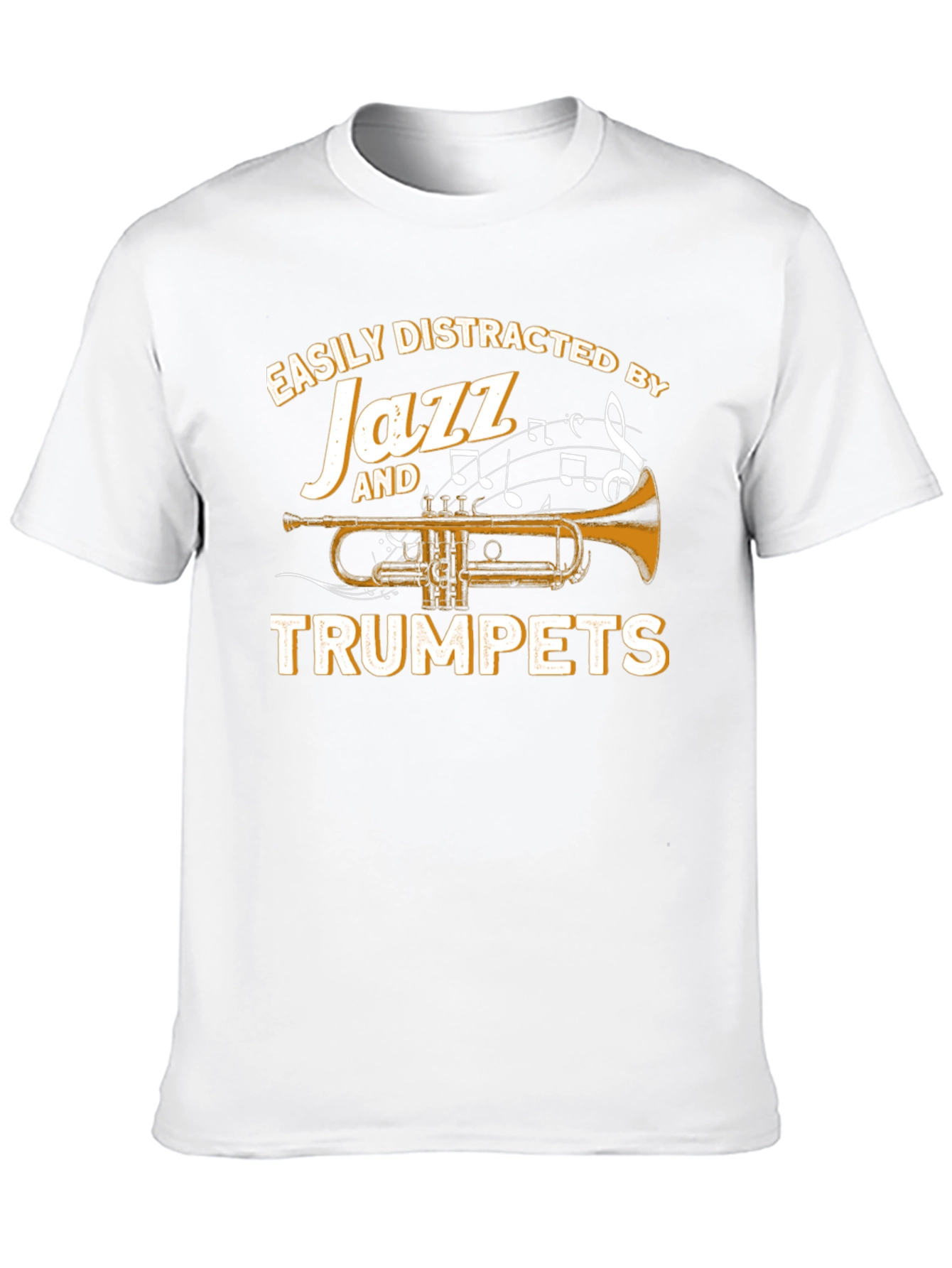 Black Easily Distracted by Jazz and Trumpets T-Shirt view 10