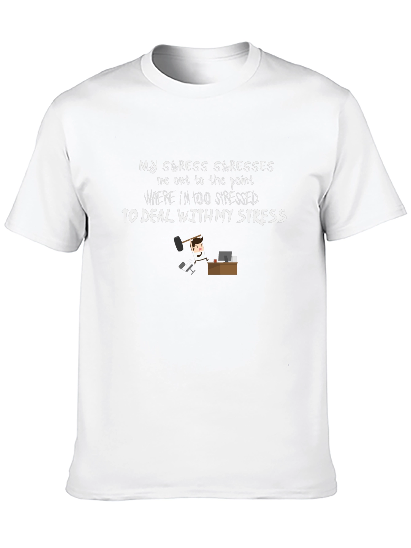 Black Funny Stress Saying Black T-Shirt view 10