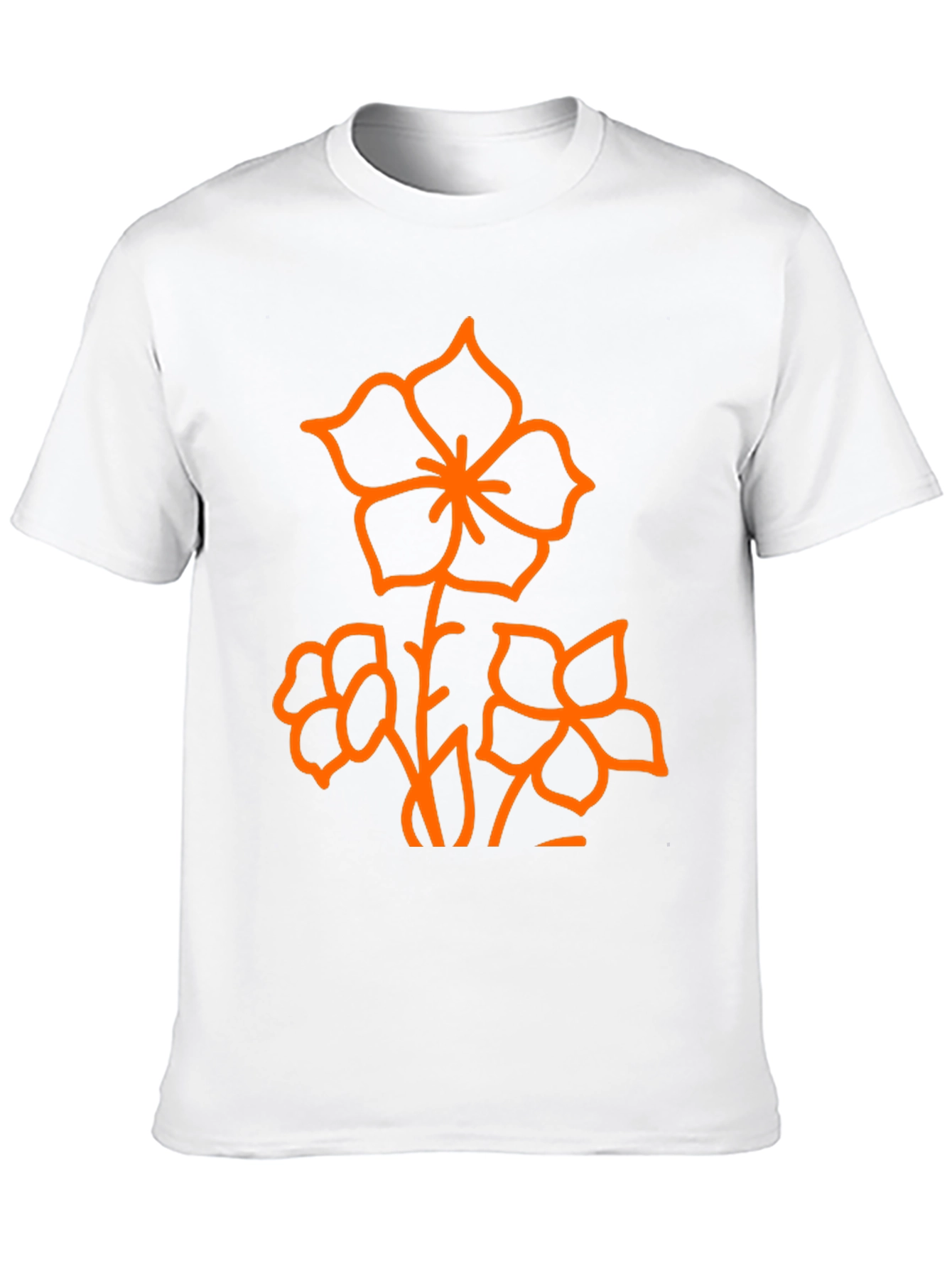 Black Black T-Shirt with Orange Floral Design view 10