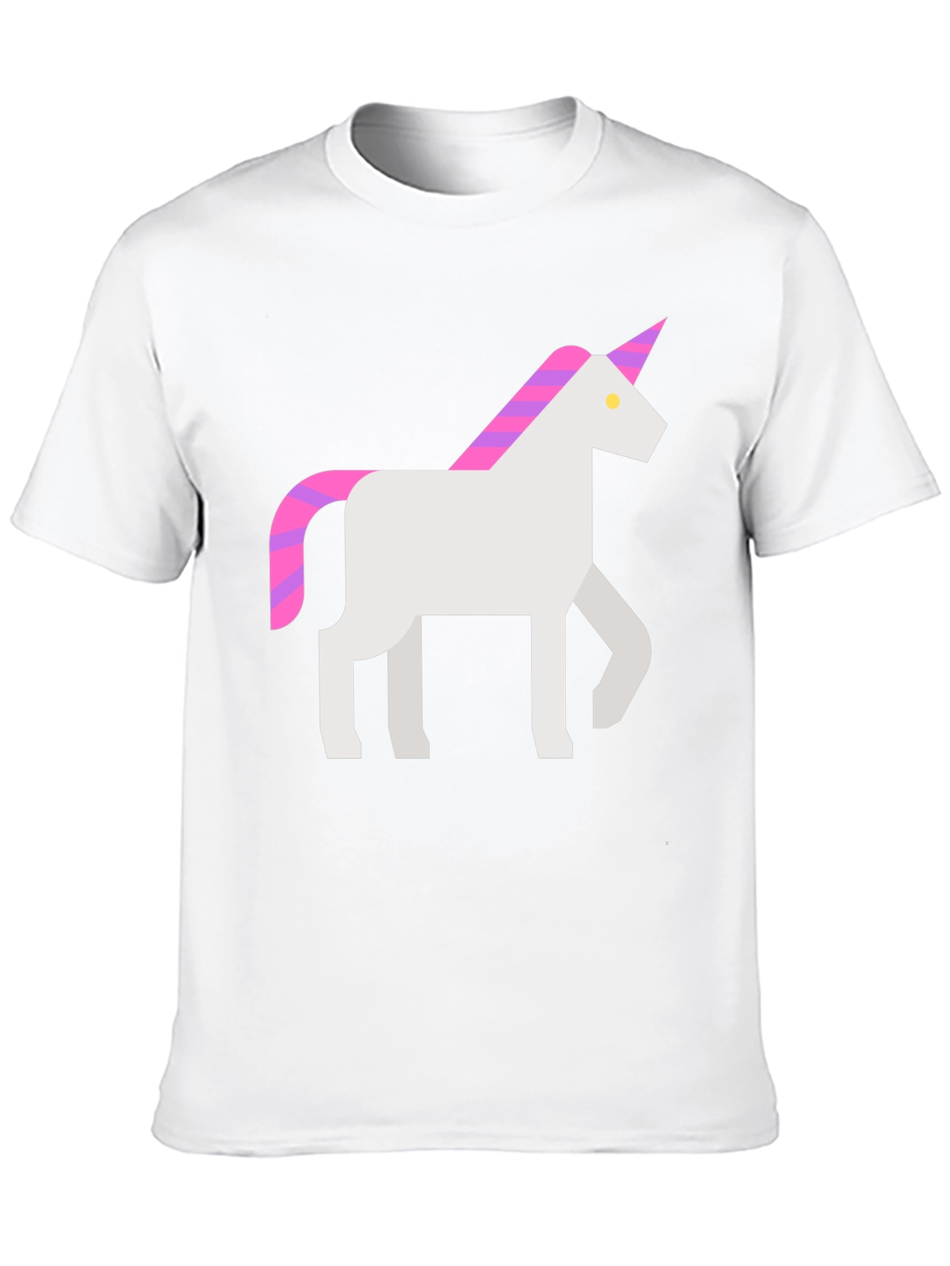 Black Geometric Unicorn Graphic Tee - Black Cotton T-Shirt view 10