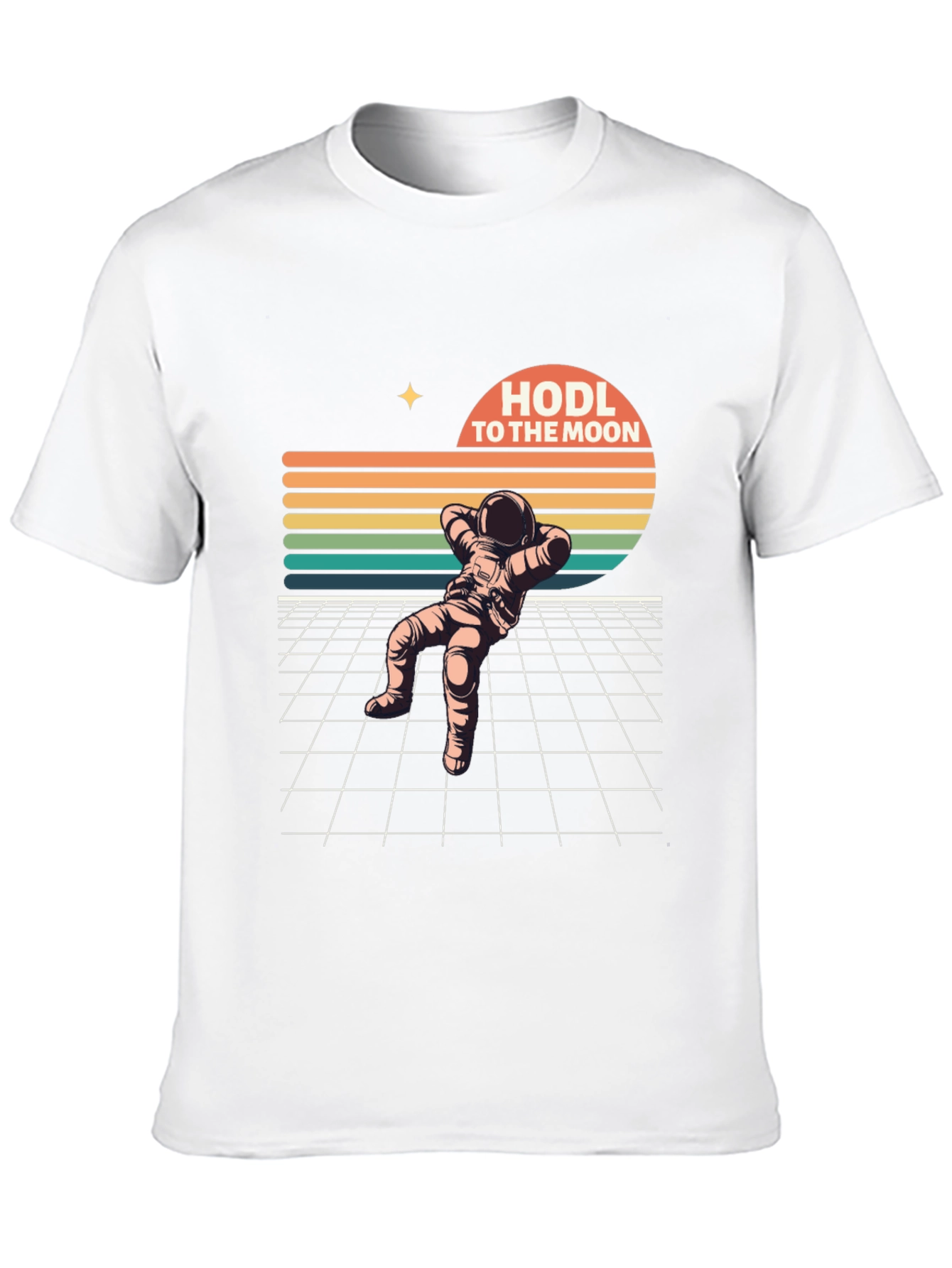 Black HODL To The Moon Retro Astronaut T-Shirt view 10