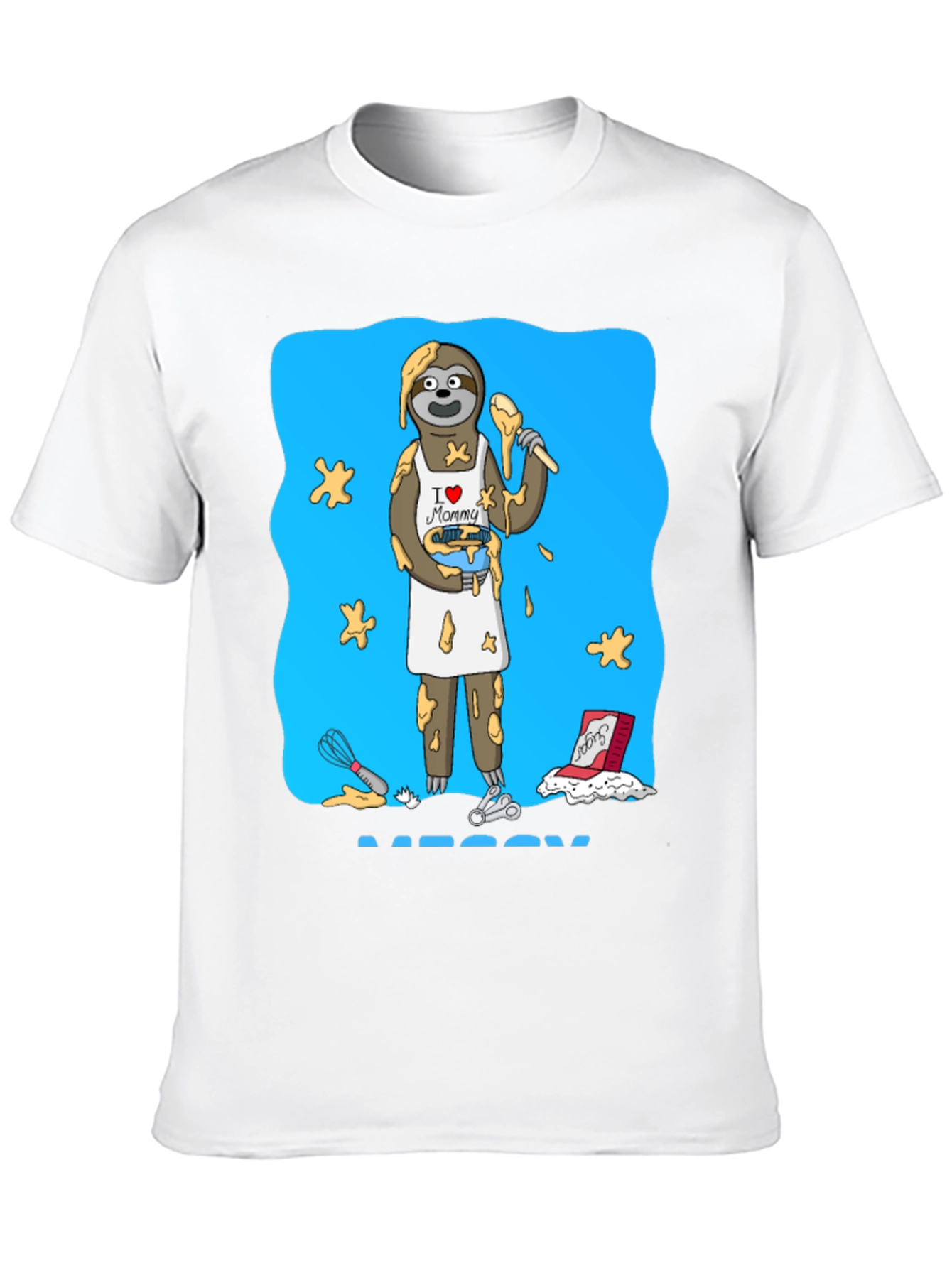 Black I Love Mommy Sloth Baker T-Shirt view 10