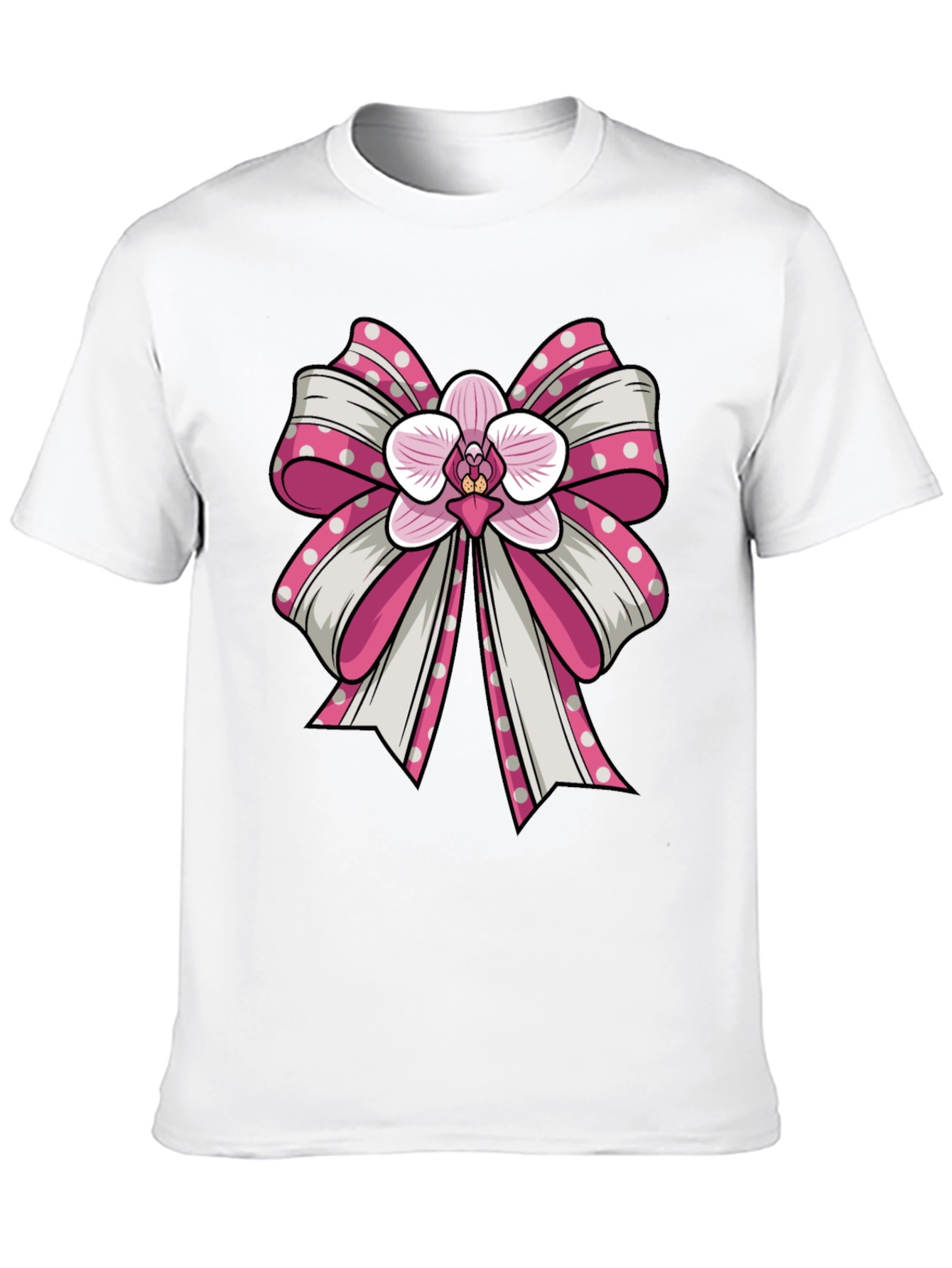 Black Orchid Bow Graphic Tee - Stylish Unisex T-Shirt view 10