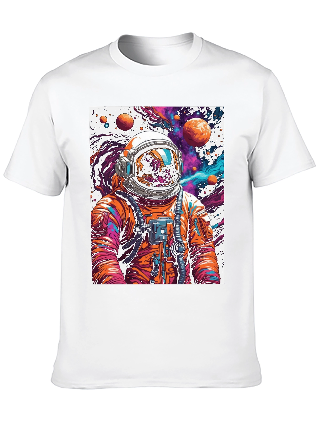 Black Astronaut Galaxy Black T-Shirt view 10