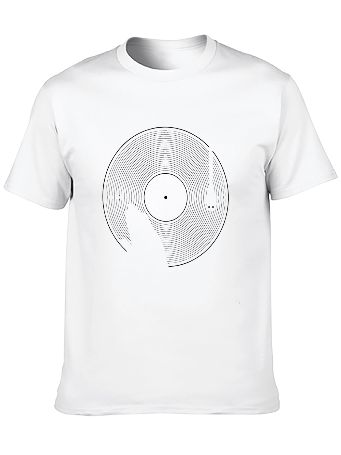 Black Vinyl Record Graphic Tee - Music Lover's Black T-Shirt view 10