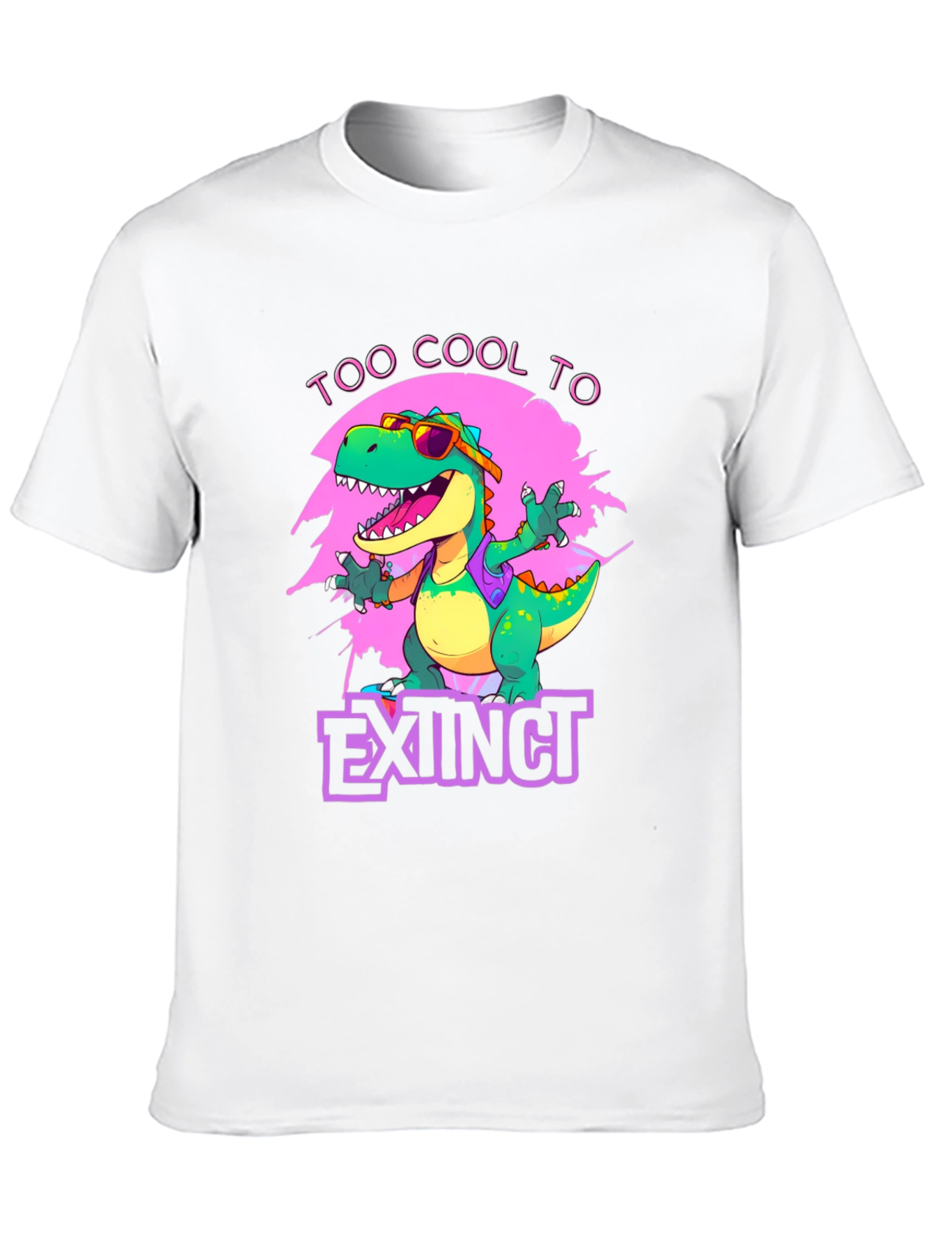 Black Cool Dinosaur Graphic T-Shirt - Extinct Humor view 10