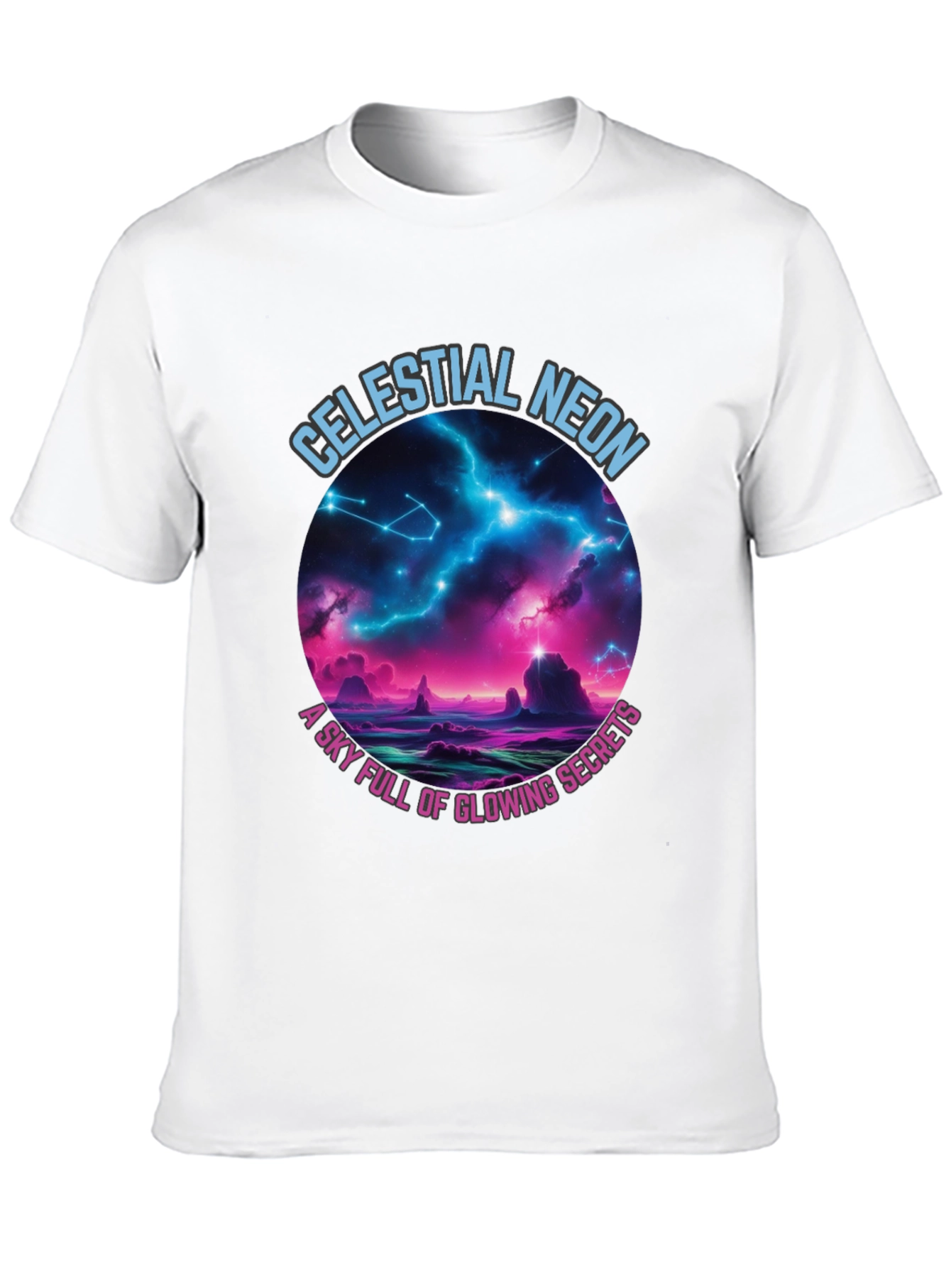 Black Celestial Neon Graphic T-Shirt view 10