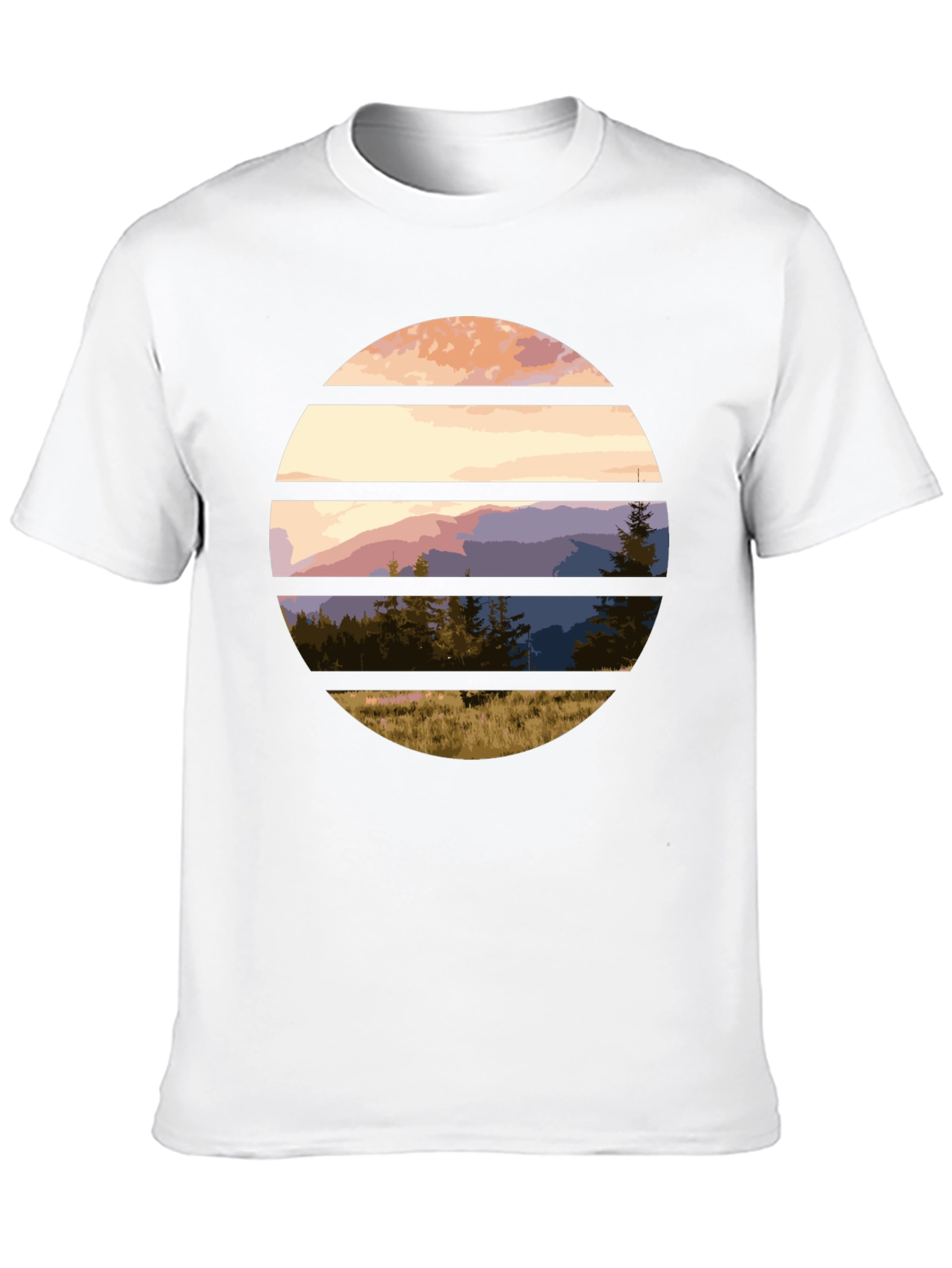 Black Scenic Mountain Sunset Graphic Tee view 10