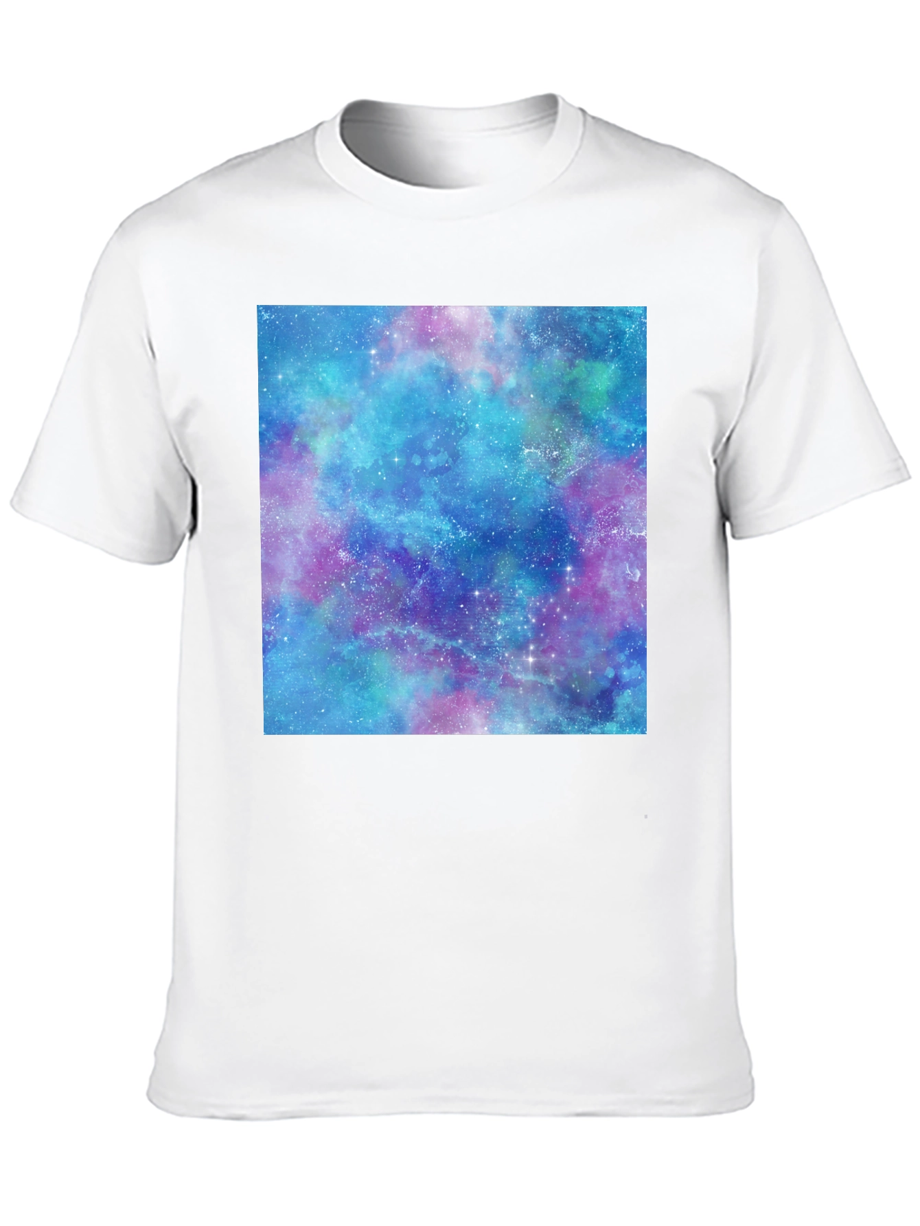 Black Galaxy Print T-Shirt - Black Cotton Casual Tee view 10