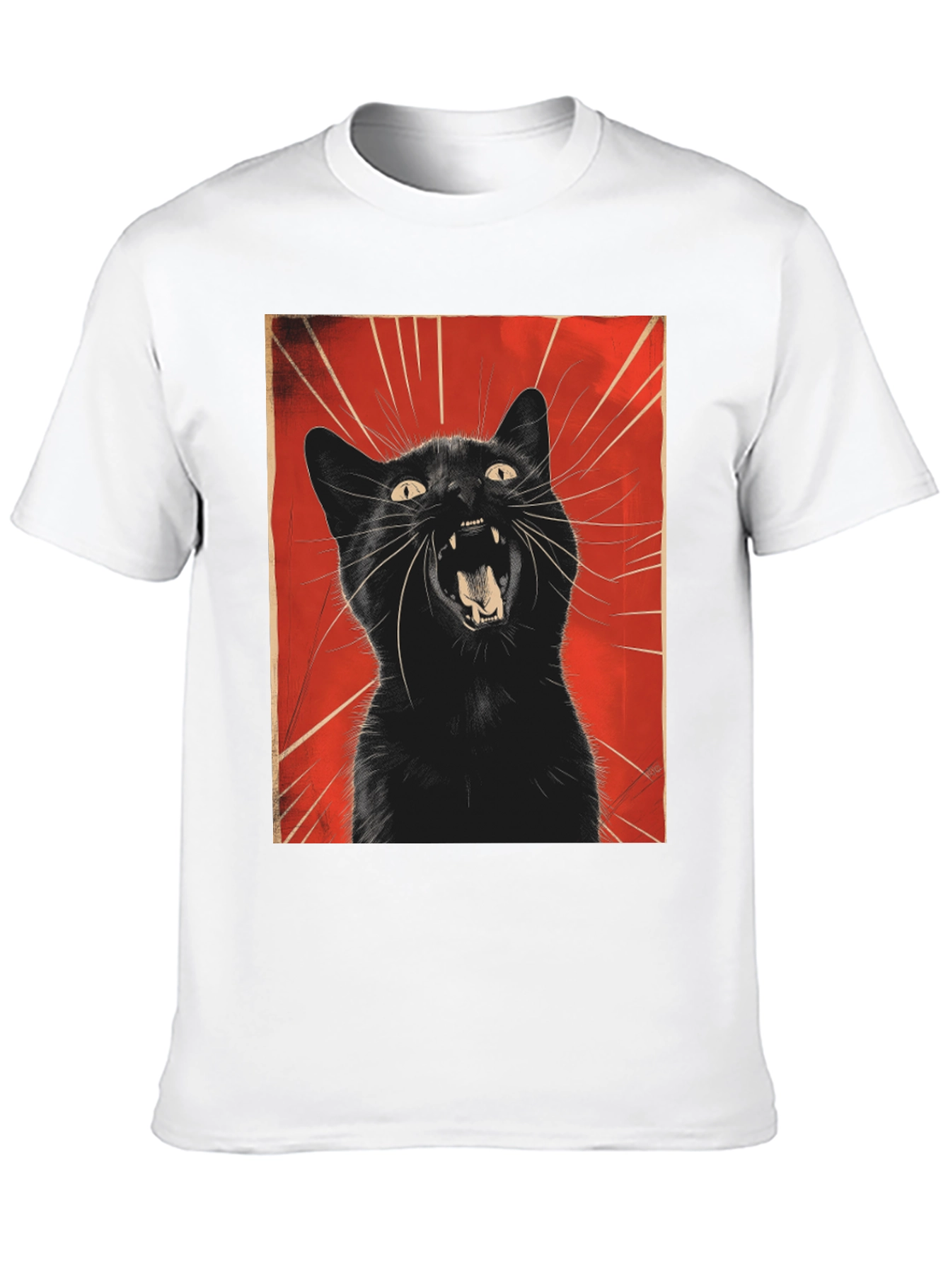 Black Black Cat Roar Graphic Tee - Unisex view 10