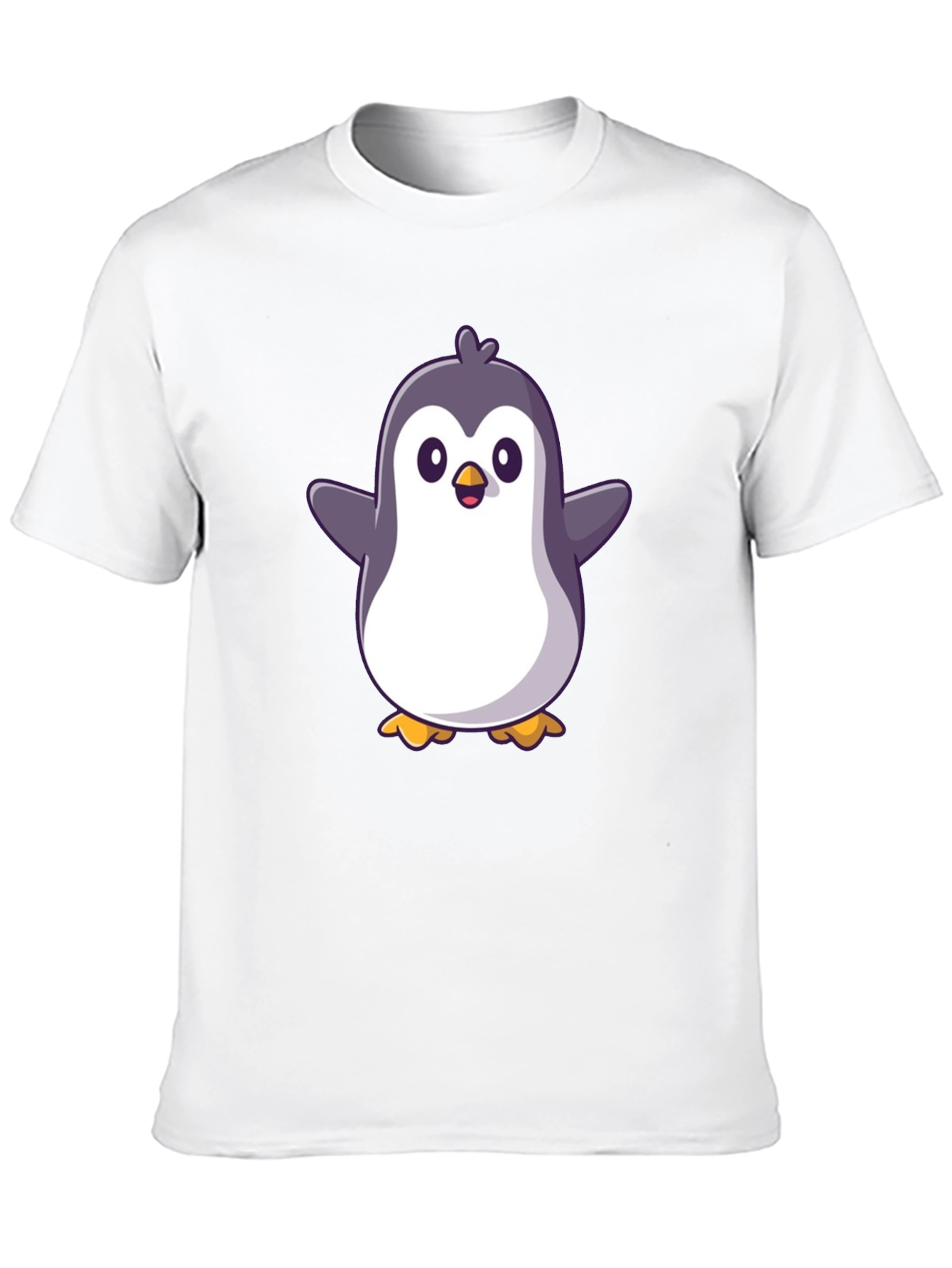 Black Cute Penguin Graphic Black T-Shirt view 10