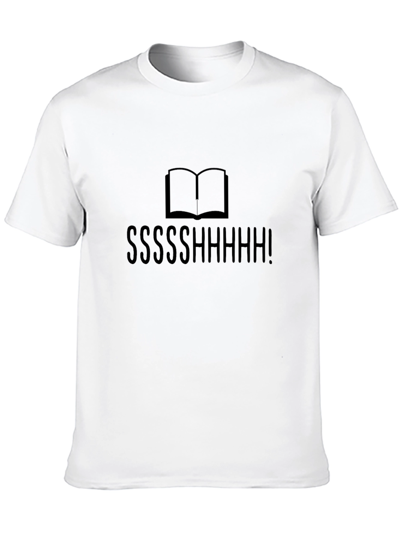Black Shhh! Book Lover's Black Graphic Tee view 10