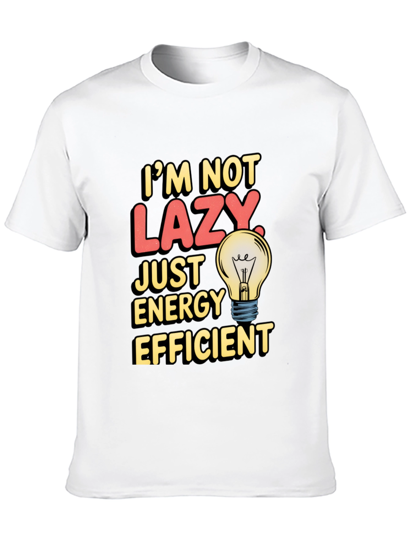 Black Funny Energy Efficient T-Shirt view 10