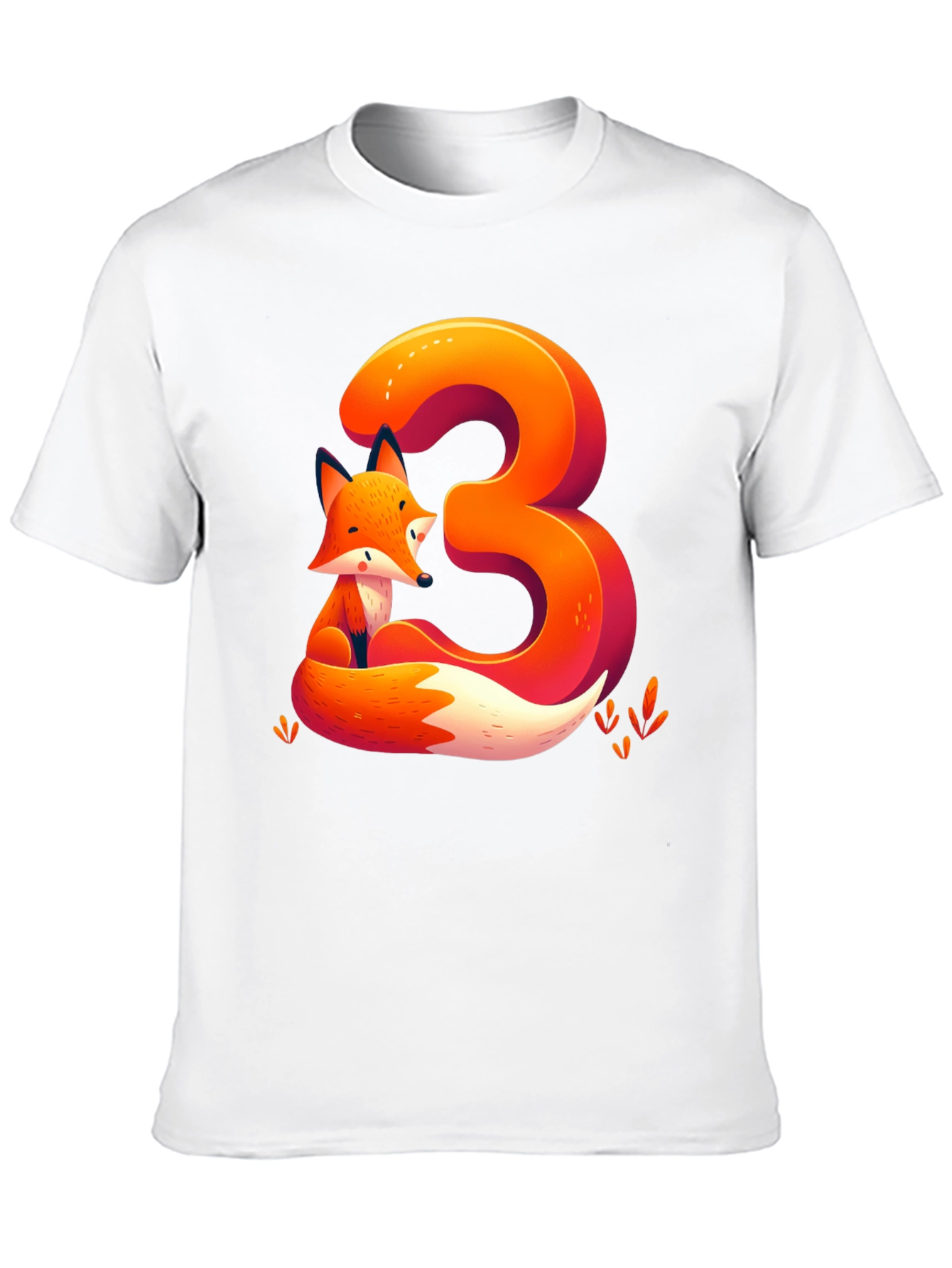 Black Fox Number 3 Graphic Tee - Cute Animal Shirt view 10