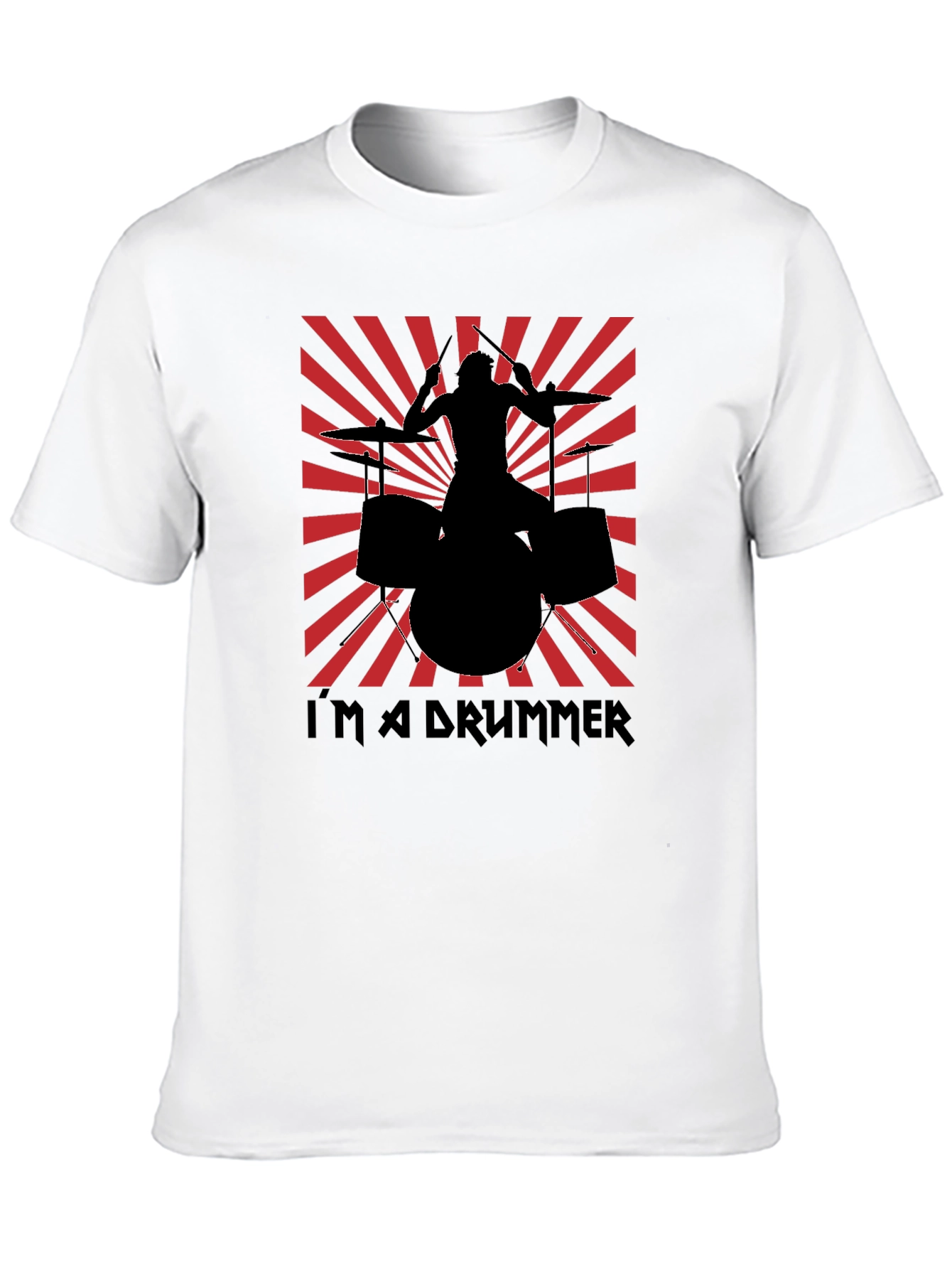 Black I'm a Drummer T-Shirt - Black view 10