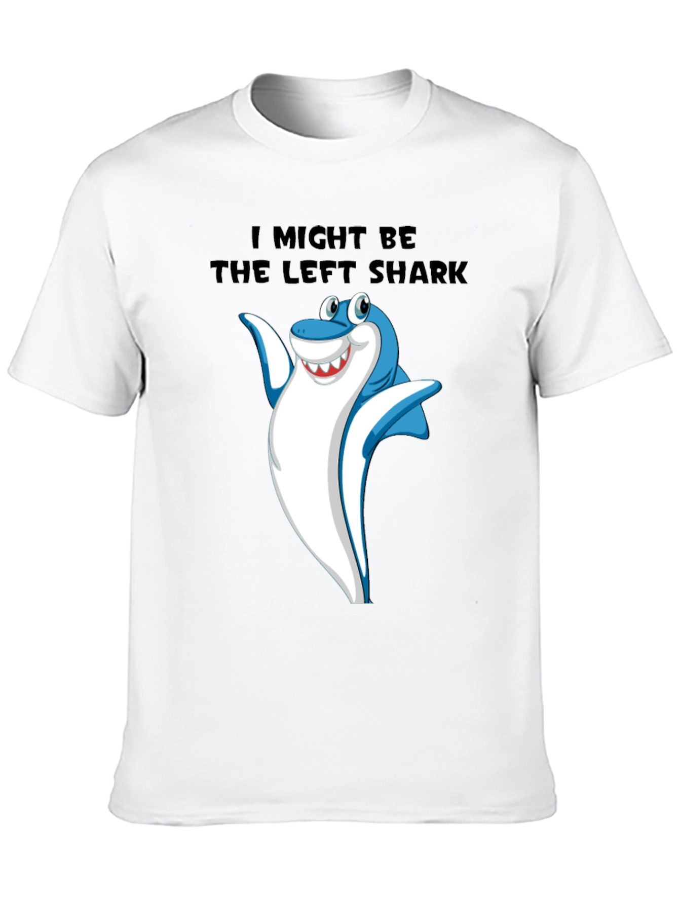 Black Funny Left Shark Graphic Tee - Men's Black T-Shirt view 10