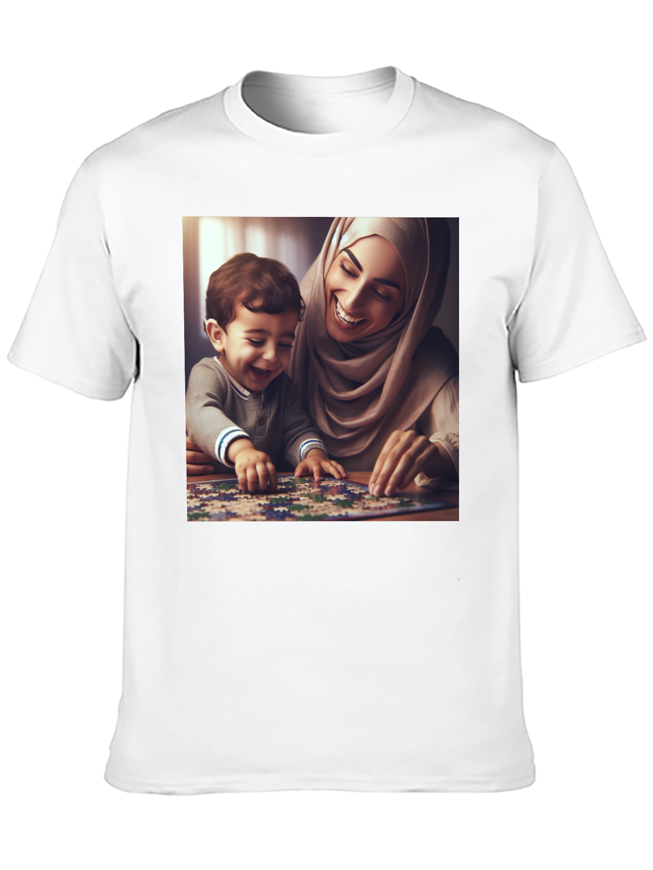 Black Family Puzzle T-Shirt - Heartwarming Design view 10