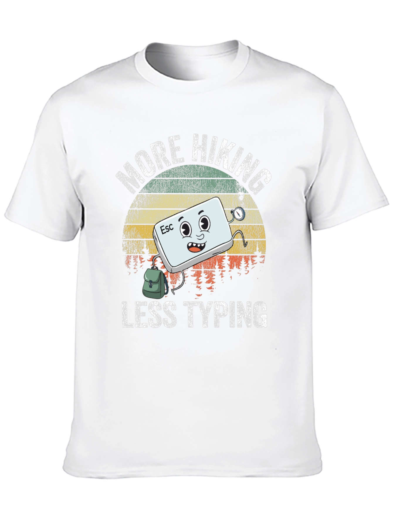 Black More Hiking Less Typing Graphic T-Shirt view 10
