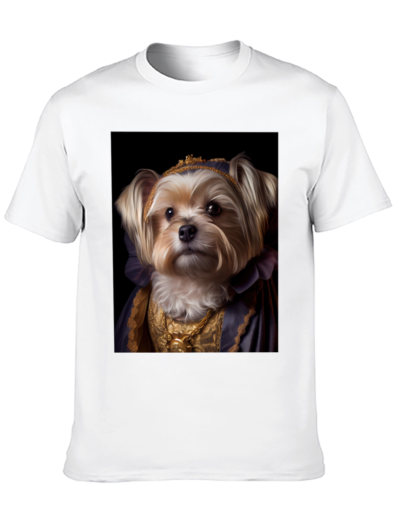 Black Dog Queen Graphic Tee - Regal Canine Portrait T-Shirt view 10