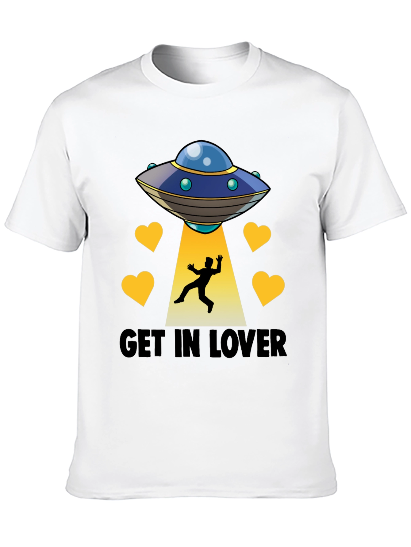 Black Get In Lover UFO Abduction Graphic Tee view 10
