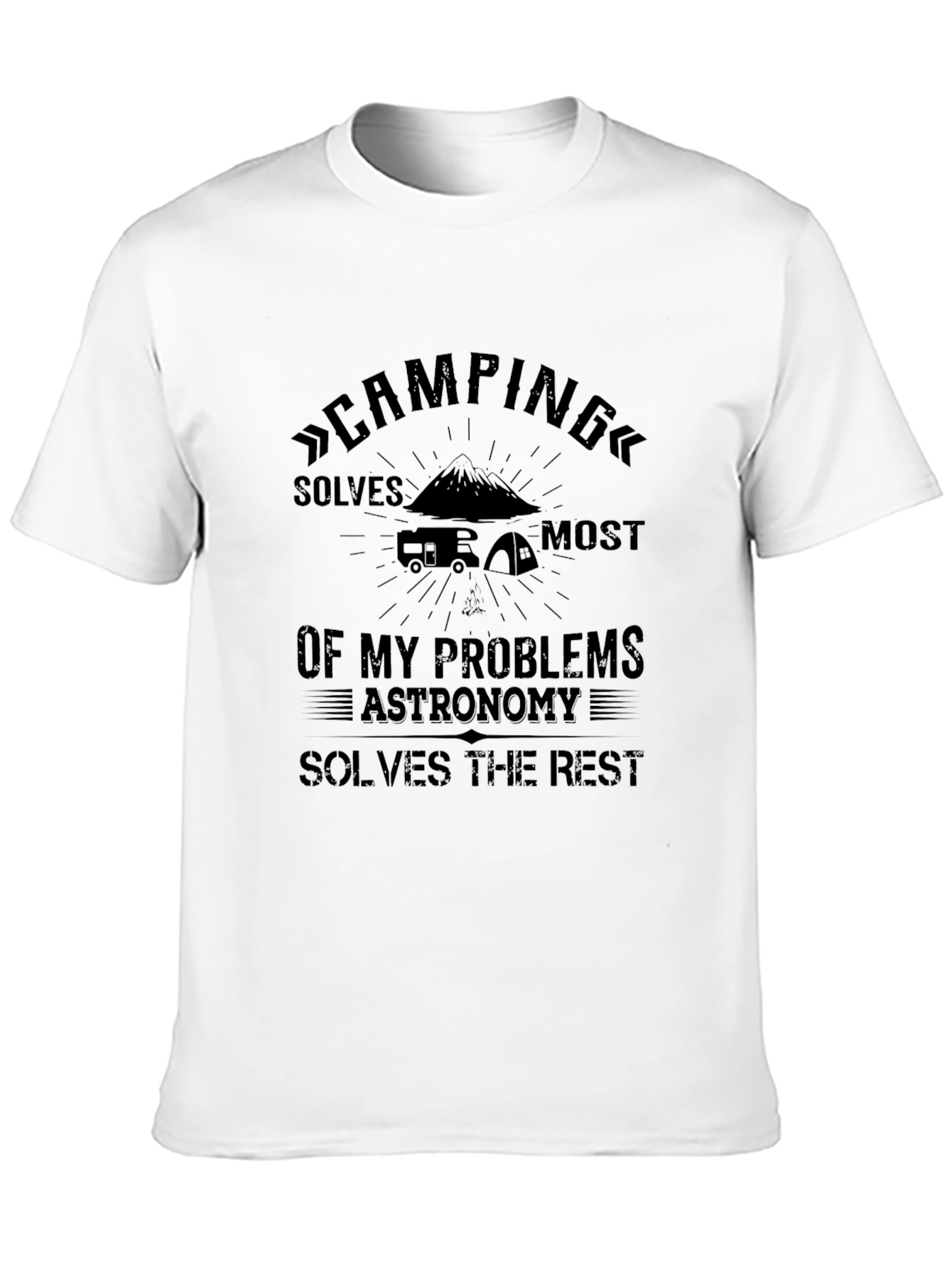 Black Camping & Astronomy Graphic Tee - Humor T-Shirt view 10