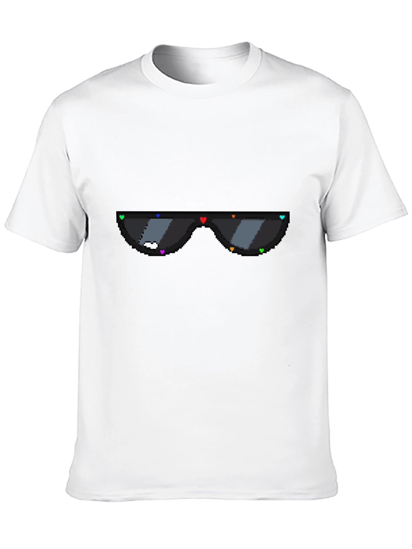 Black Pixel Heart Sunglasses Graphic Tee - Black view 10