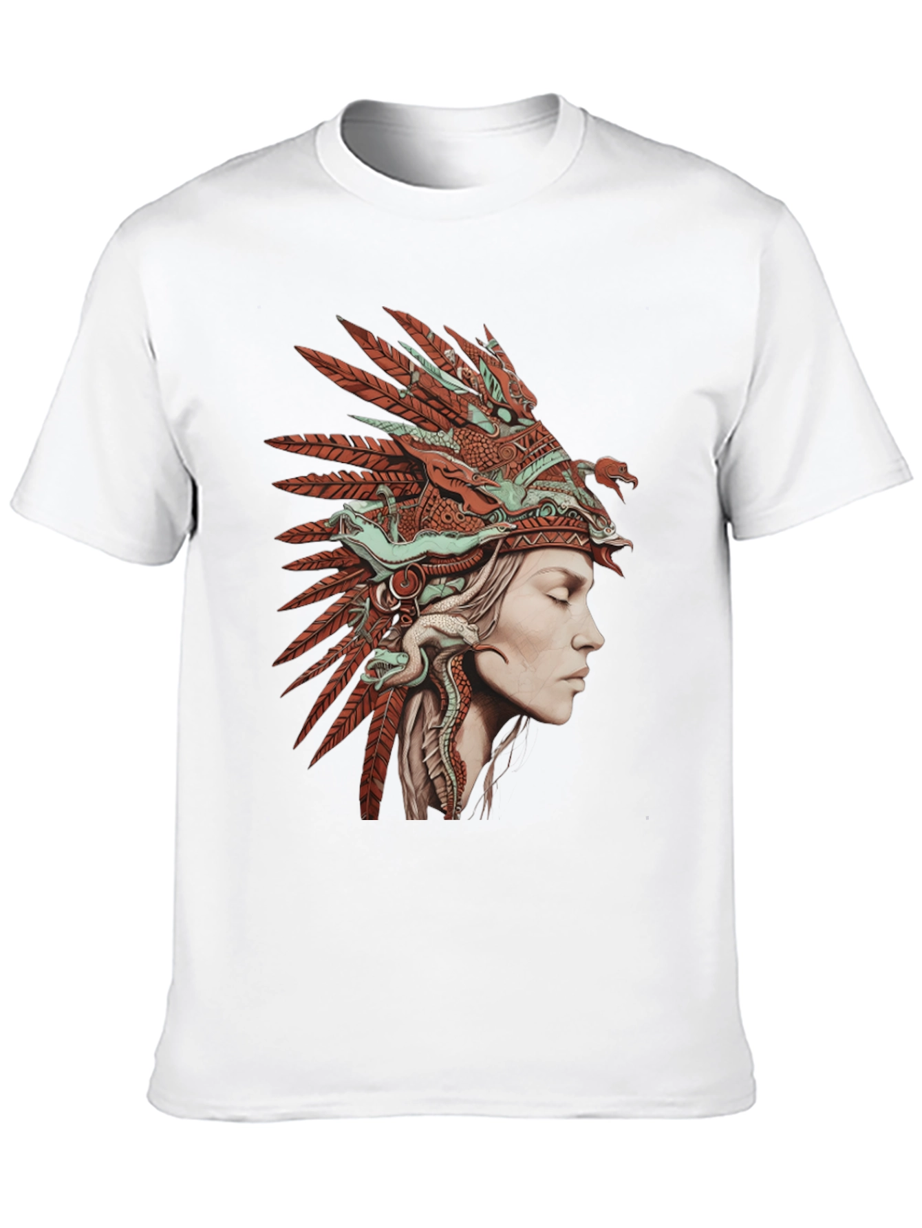 Black Native American Headdress Graphic T-Shirt view 10